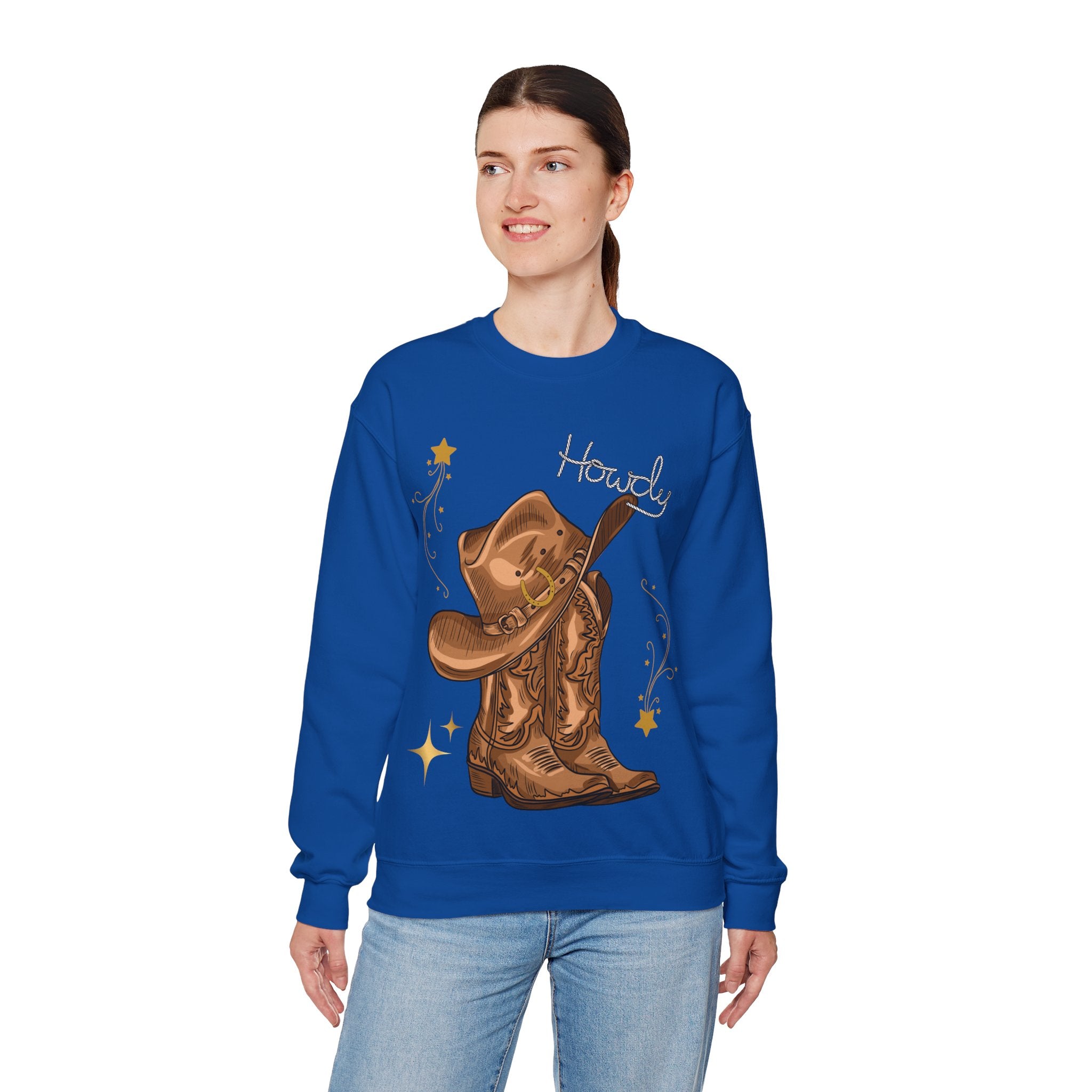 Howdy Cowboy Crewneck Sweatshirt | Unisex Sweatshirt, Western Apparel, Fall Fashion, Gift for Him/Her, Casual Wear