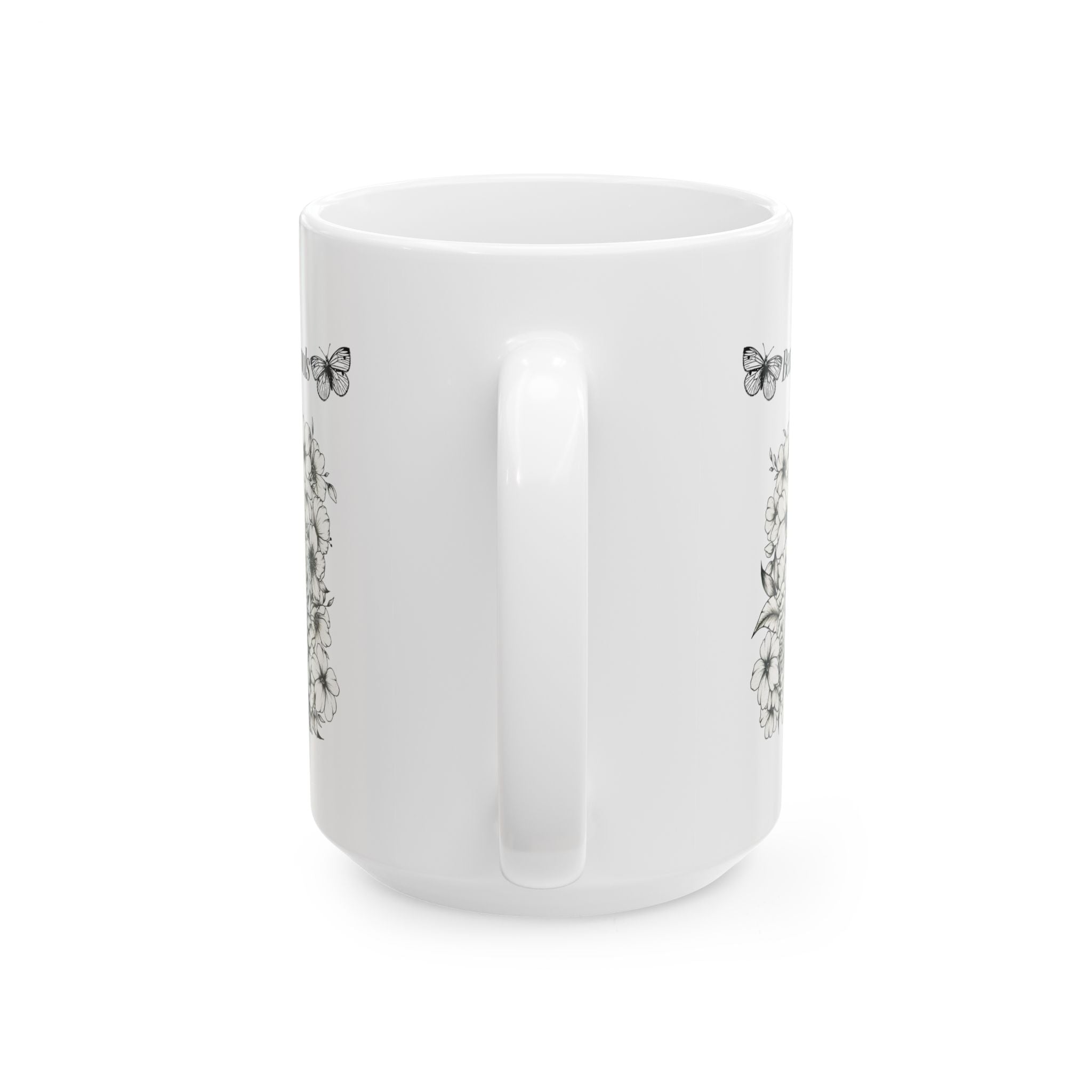 Elegant Butterfly Floral Ceramic Mug - Perfect Gift for Tea Lovers, Home Decor, Coffee Enthusiasts, Mother's Day, Birthday