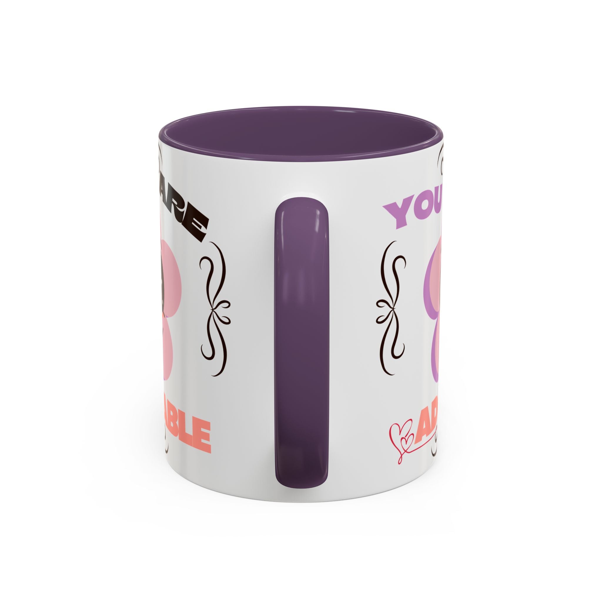 You Are Adorable Coffee Mug — Cute Pink Flower Accent Mug (11/15oz)