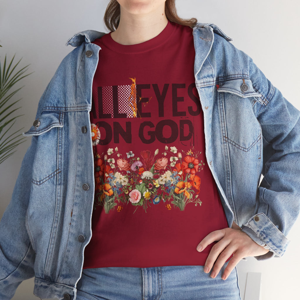 Faith-Inspired Floral Tee, Spirituality Shirt, Inspirational Gift, Christian Apparel, Casual Everyday Wear, Unisex Cotton T-Shirt