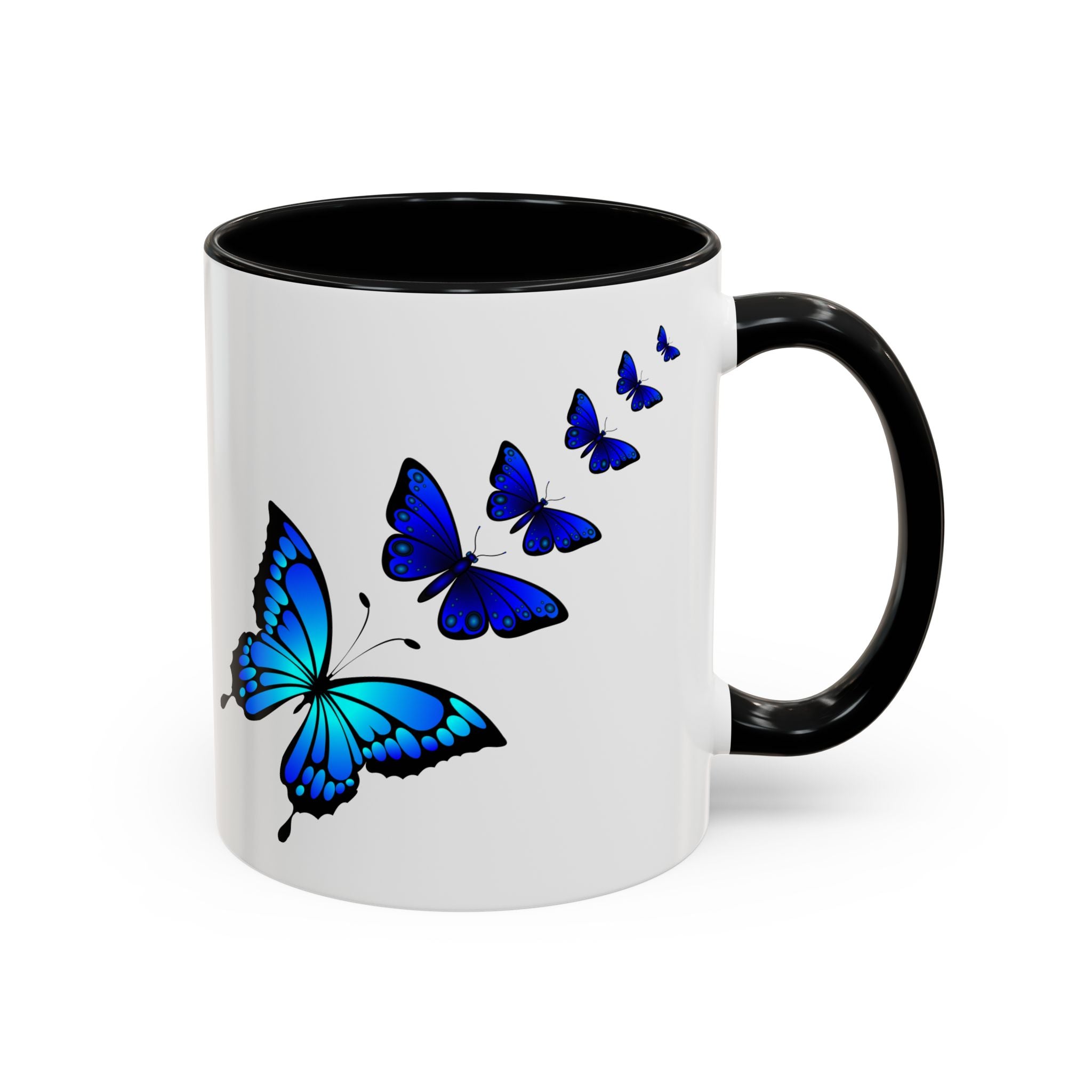 Butterfly Accent Coffee Mug | Colorful Butterfly Design | Perfect Gift for Nature Lovers | Home & Office Decor | 11oz & 15oz