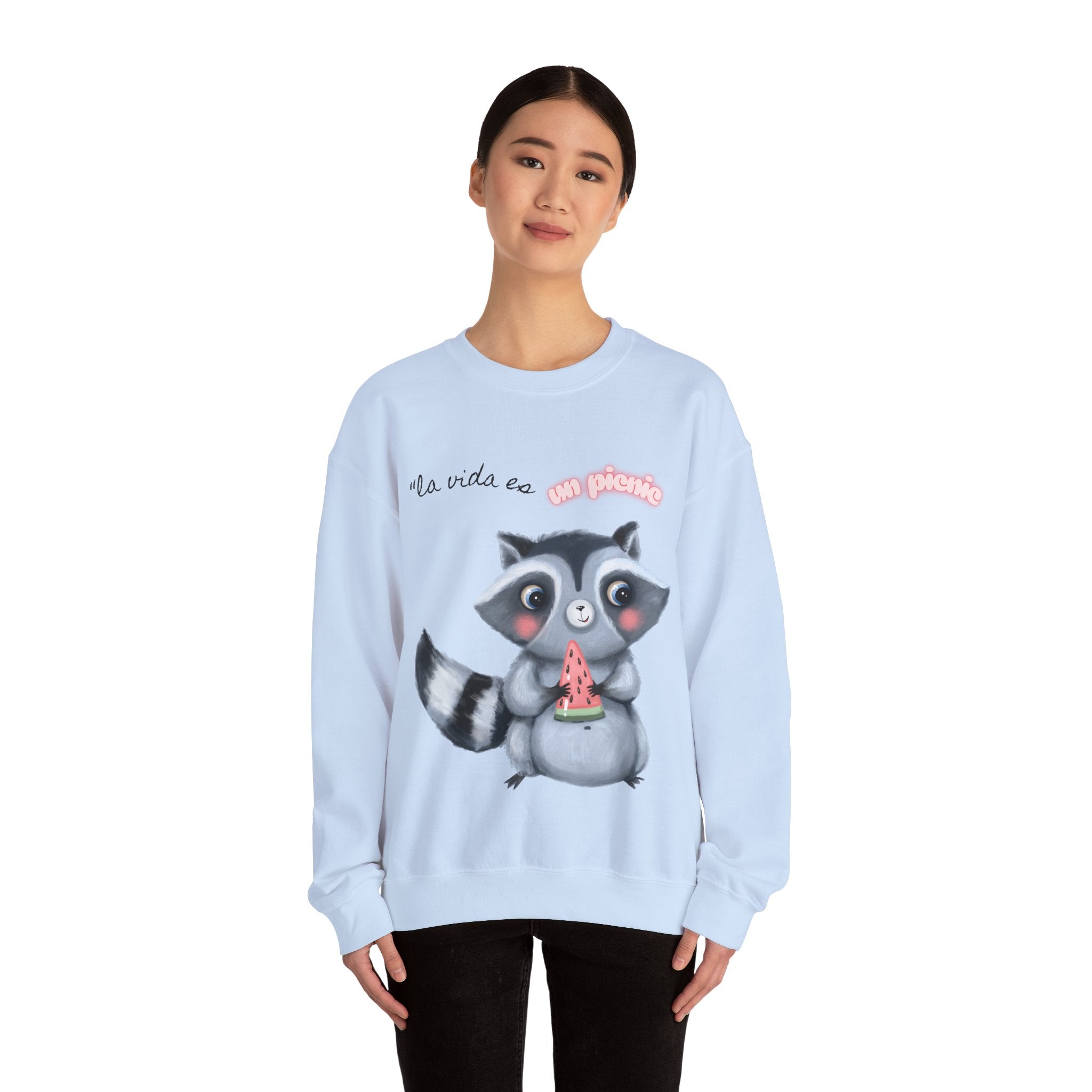 Cute Raccoon Sweatshirt, Cozy Fall Apparel, Gift for Animal Lovers, Cute Crewneck for Kids and Adults, Sweatshirt for Birthdays, Party Wear