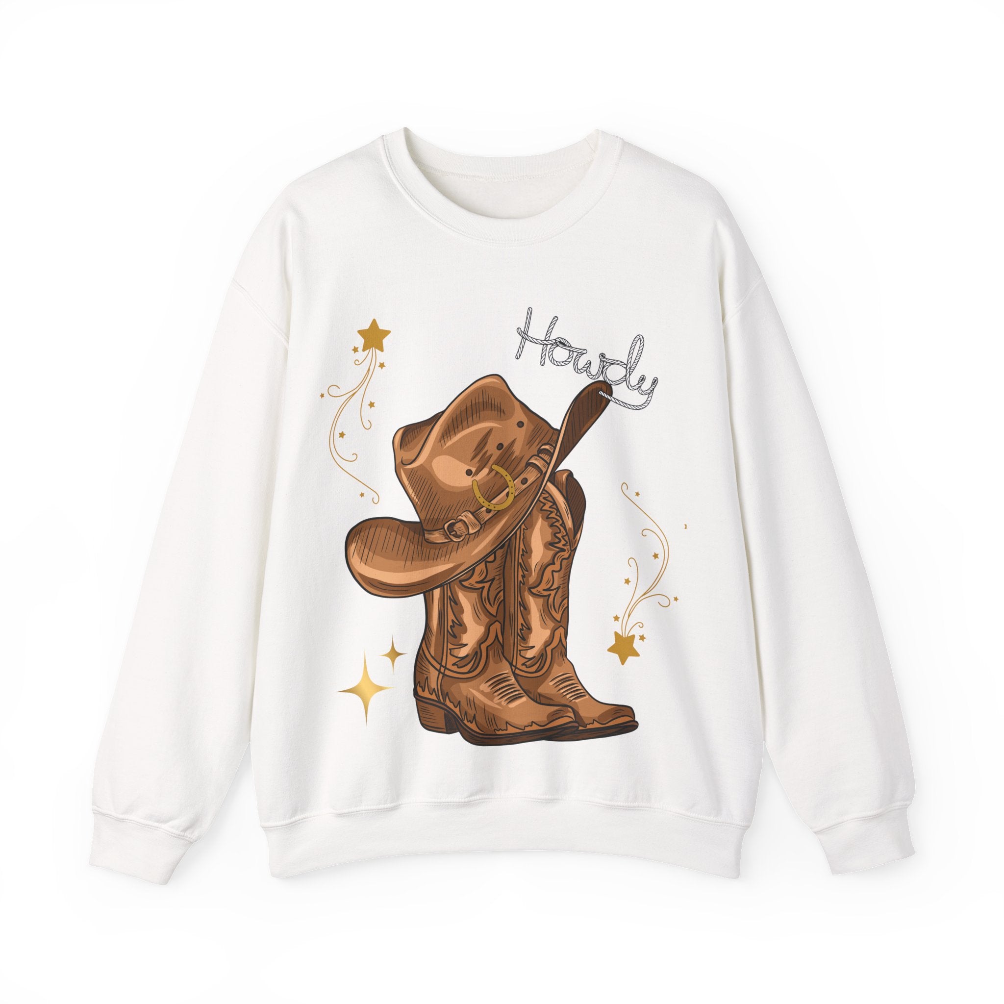 Howdy Cowboy Crewneck Sweatshirt | Unisex Sweatshirt, Western Apparel, Fall Fashion, Gift for Him/Her, Casual Wear