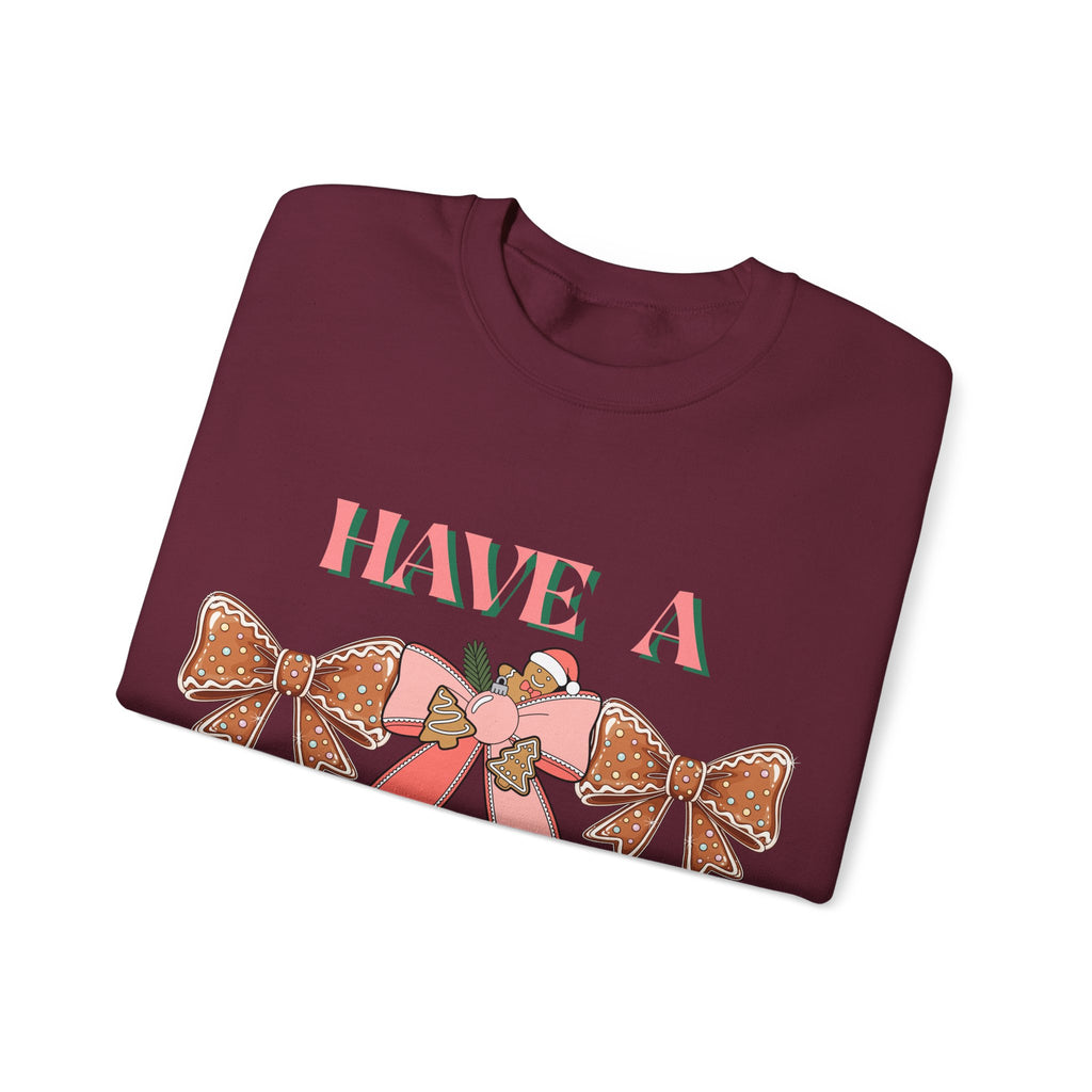 Have a Little Merry Crewneck Sweatshirt — Pink Holiday Bow Christmas Sweater