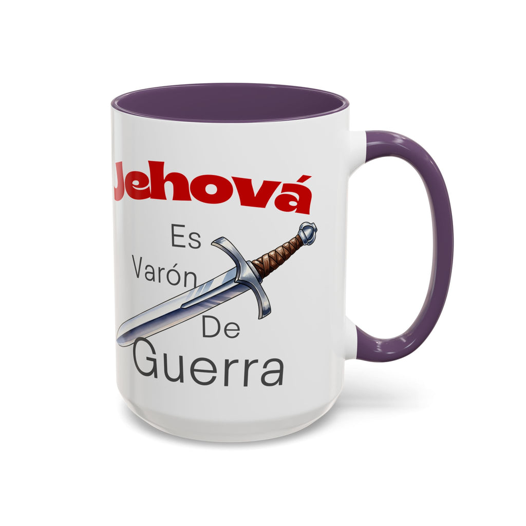 Jehovah Es Varón de Guerra Coffee Mug — Spanish Faith Sword Accent Mug (11/15oz)