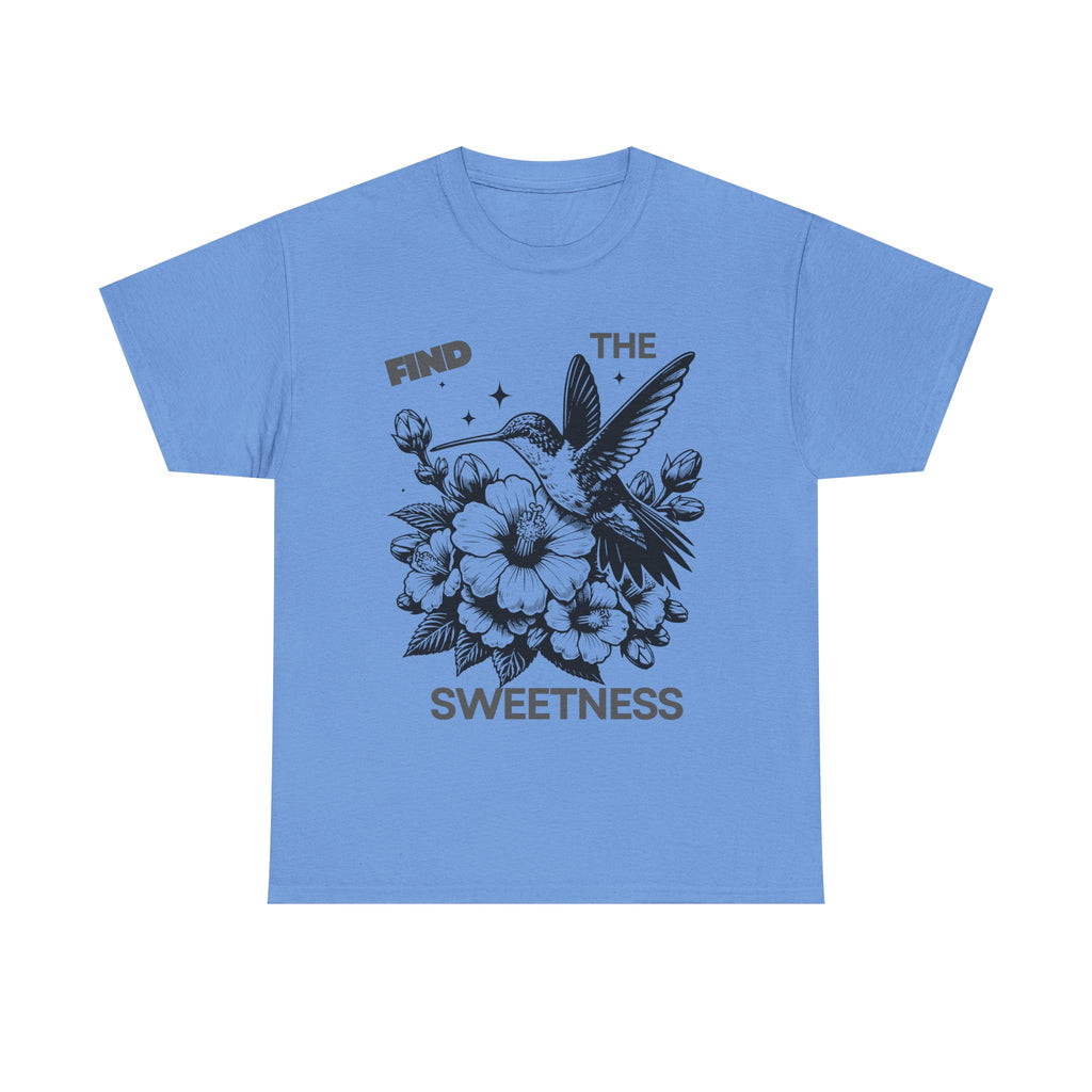 Find The Sweetness Tee — Floral Hummingbird Graphic T-Shirt