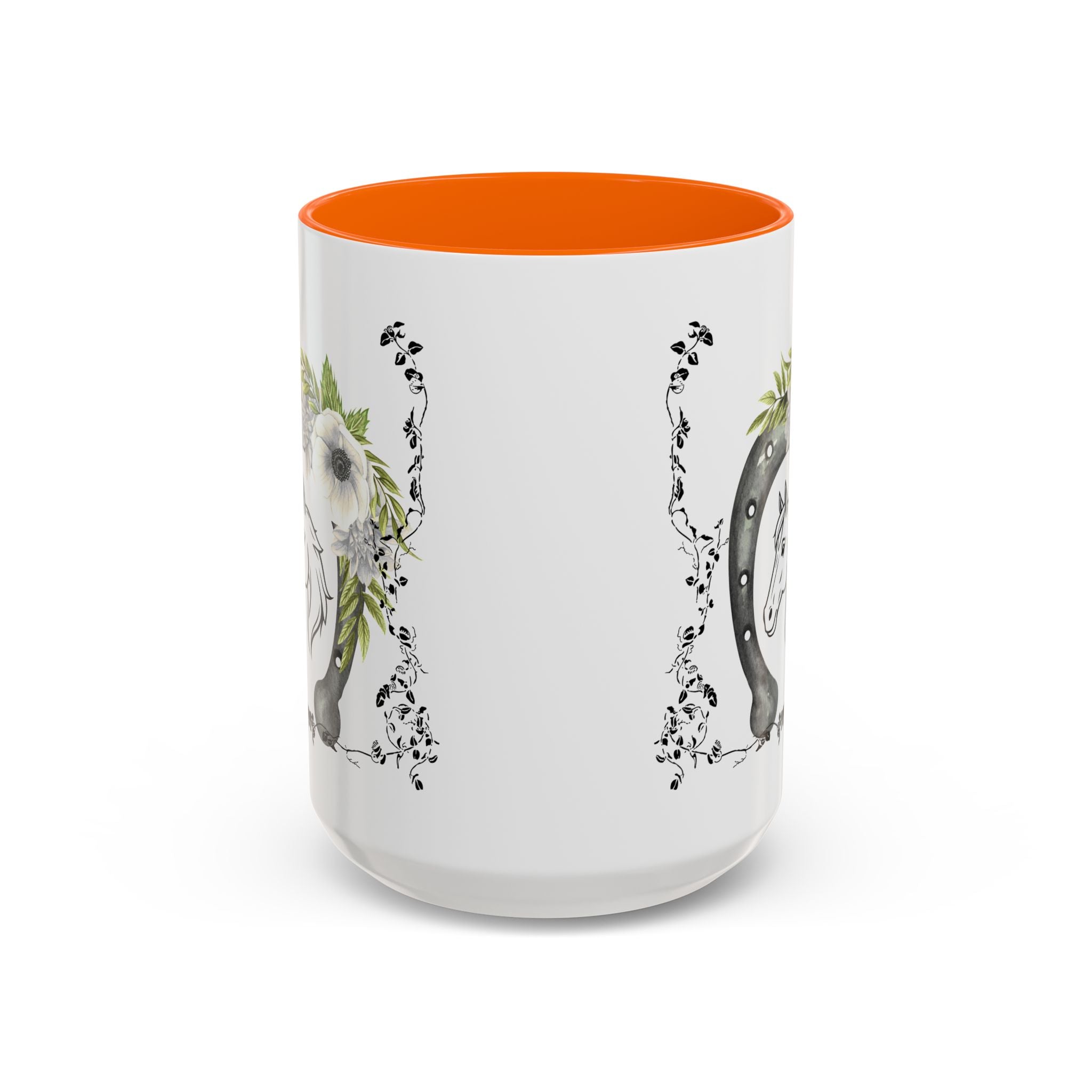 Personalized Floral Horseshoe Mug - Unique Gift for Horse Lovers, Cowgirl Theme, Farmhouse Decor, Wedding Favors, Custom Name Mug