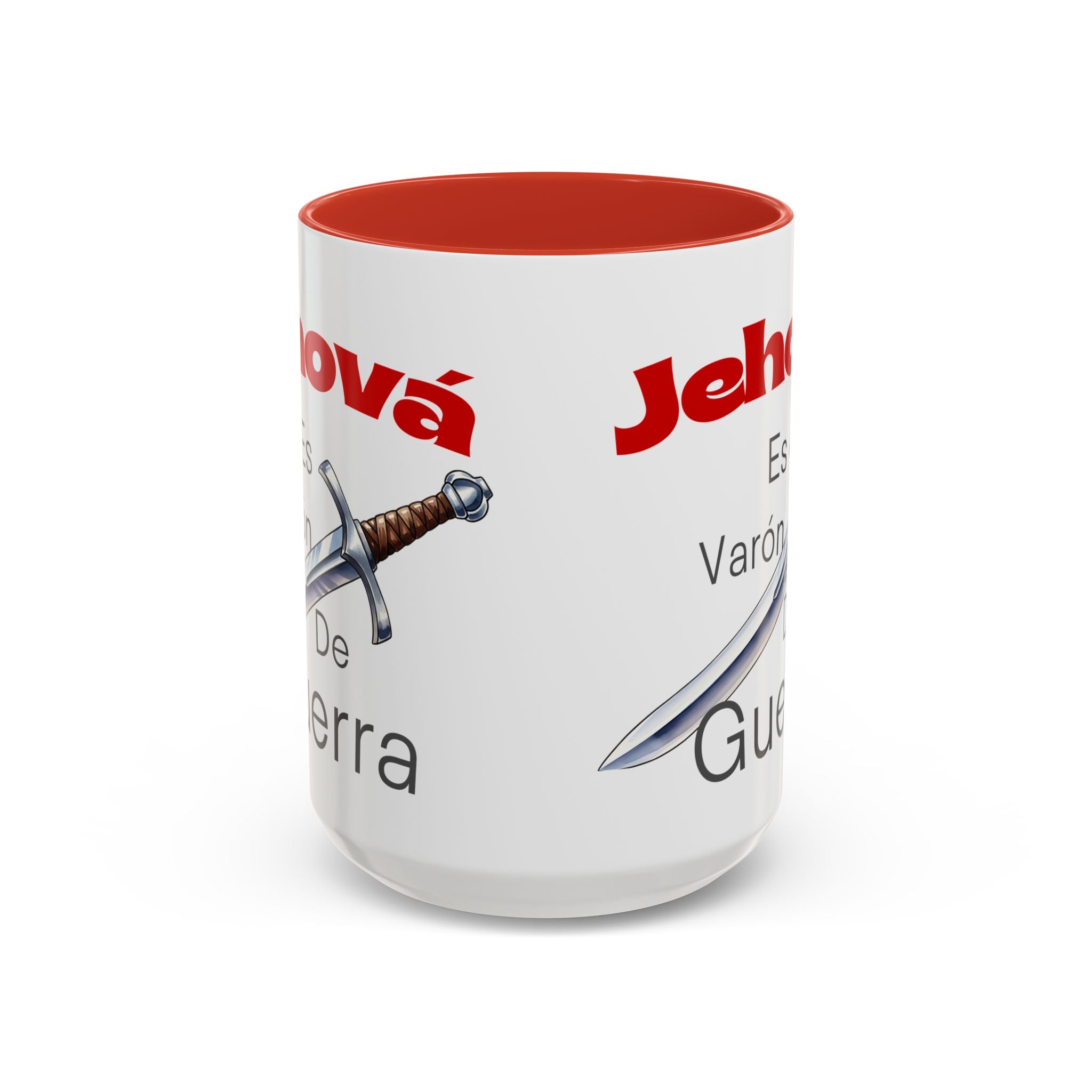 Jehovah Es Varón de Guerra Coffee Mug — Spanish Faith Sword Accent Mug (11/15oz)