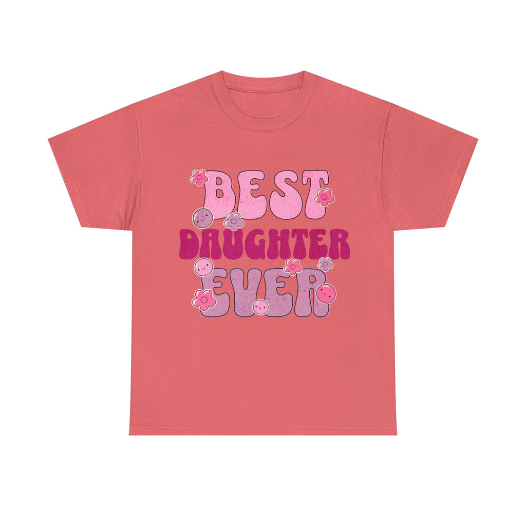 Best Daughter Ever T-Shirt — Cute Pink Retro Typography Tee for Daughters, Mother's Day Gift