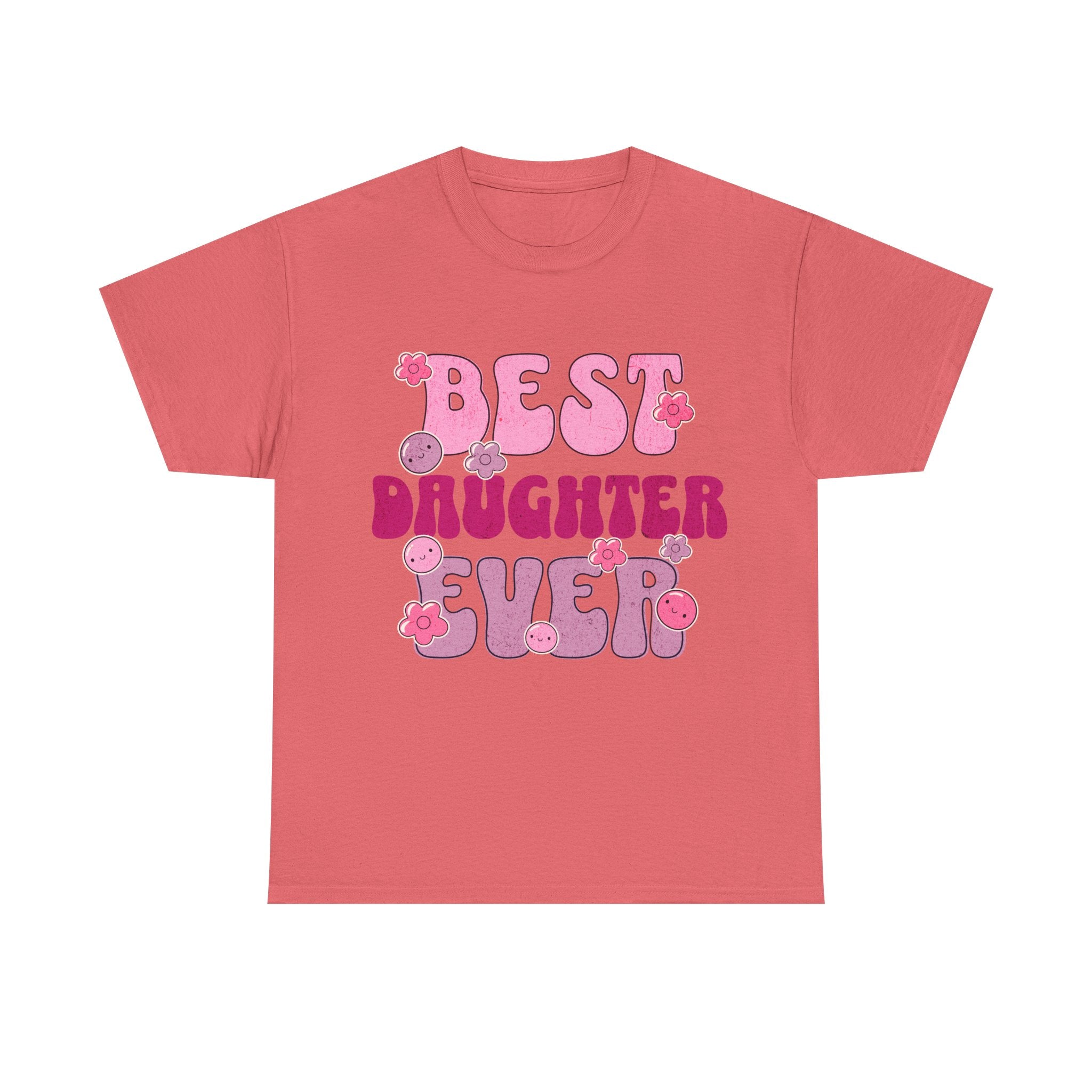 Best Daughter Ever T-Shirt — Cute Pink Retro Typography Tee for Daughters, Mother's Day Gift