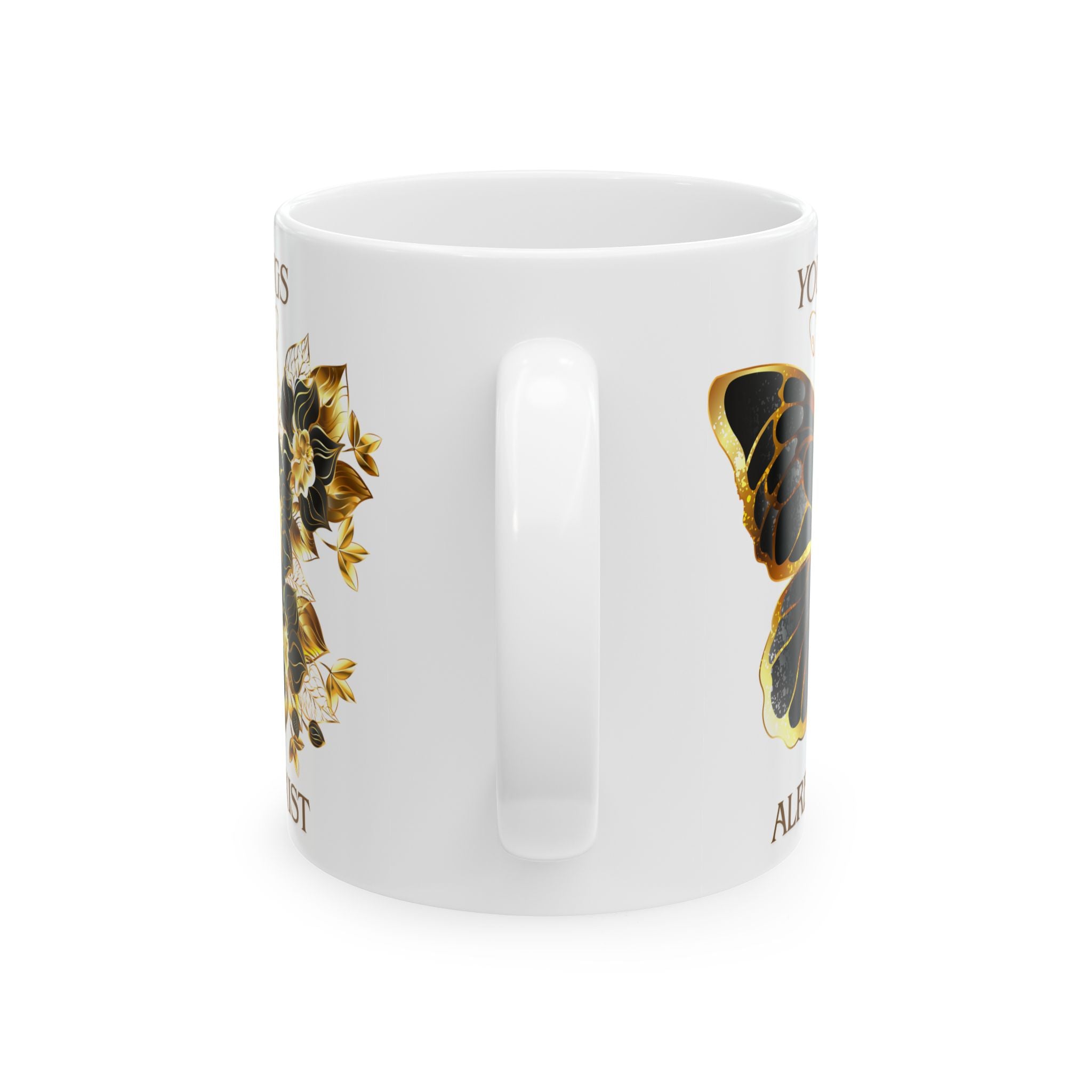 Inspirational Gold Butterfly Ceramic Mug – “Your Wings Already Exist” (11oz & 15oz)