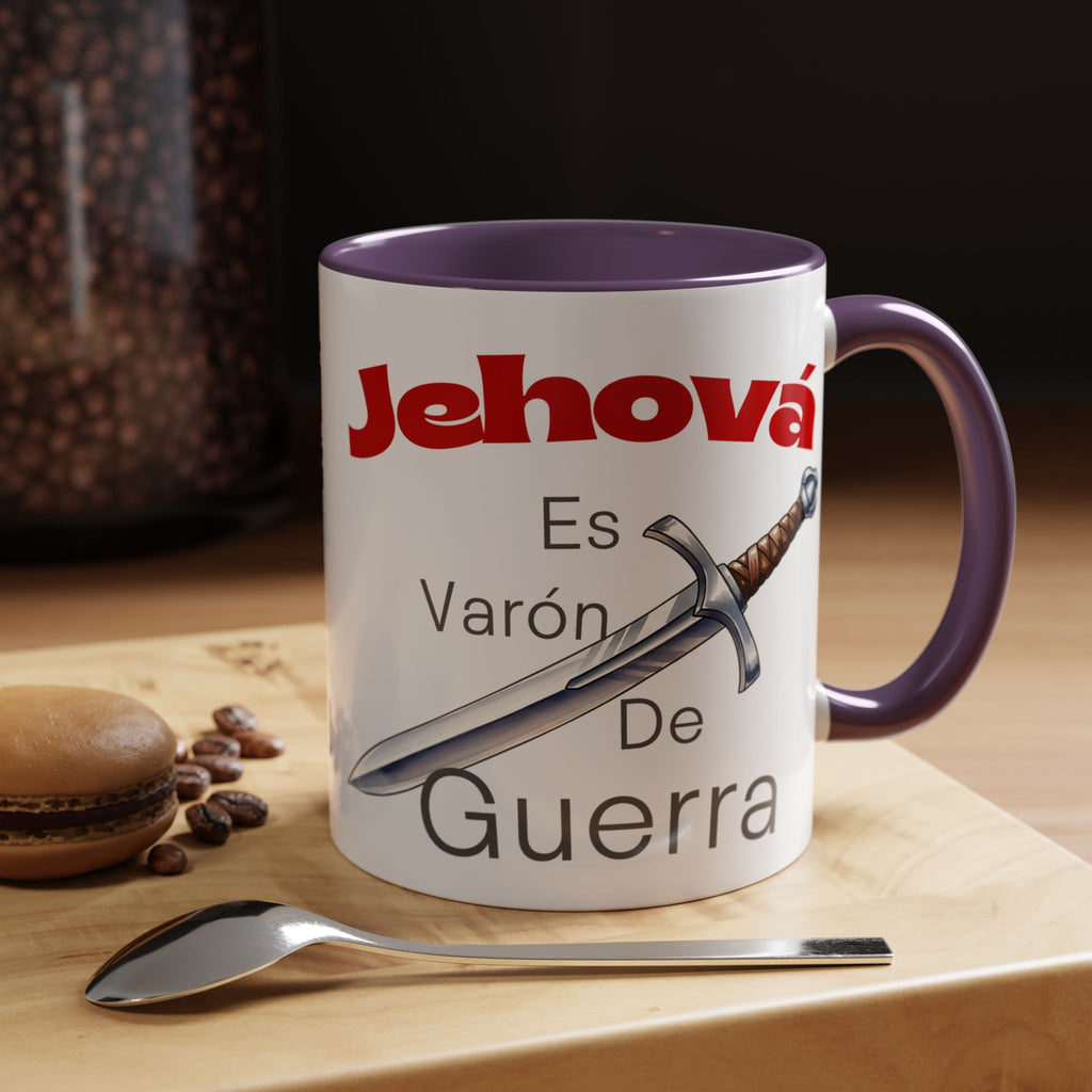 Jehovah Es Varón de Guerra Coffee Mug — Spanish Faith Sword Accent Mug (11/15oz)