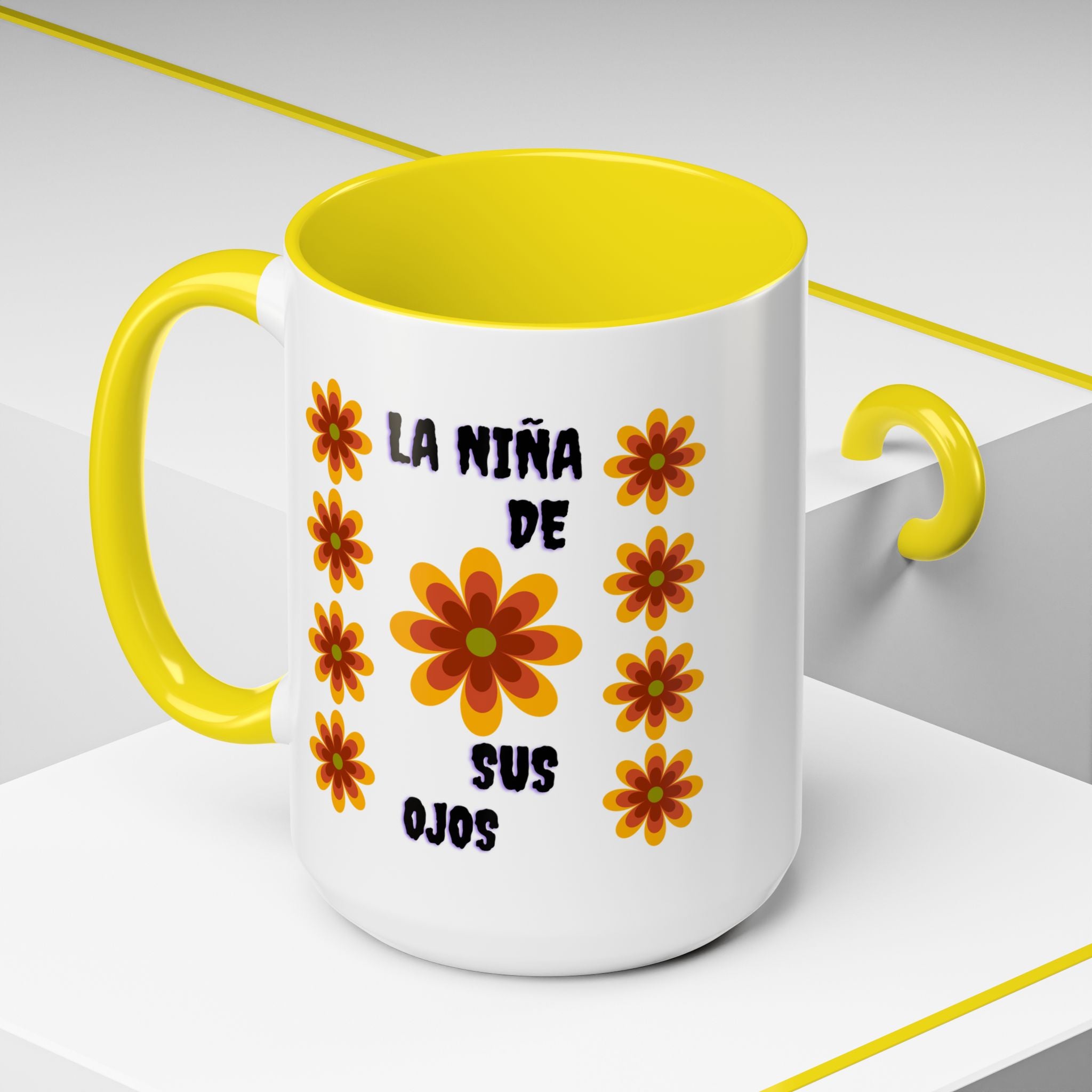 Bright Floral Accent Coffee Mug for Gifts, Home Decor, Coffee Lovers, Spanish Quote, Perfect for Special Occasions