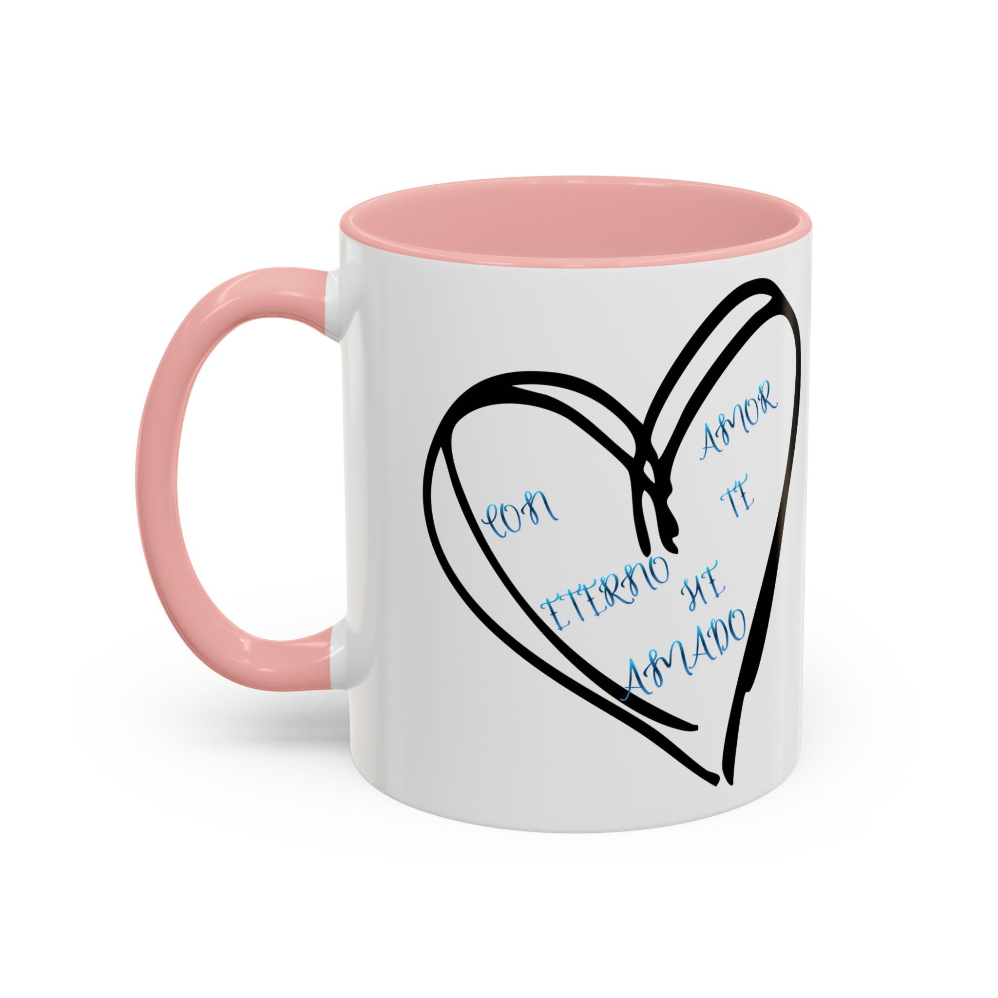 Coffee Mug - Hand-Drawn Heart with Spanish 'Por Amor Te He Amado' Accent