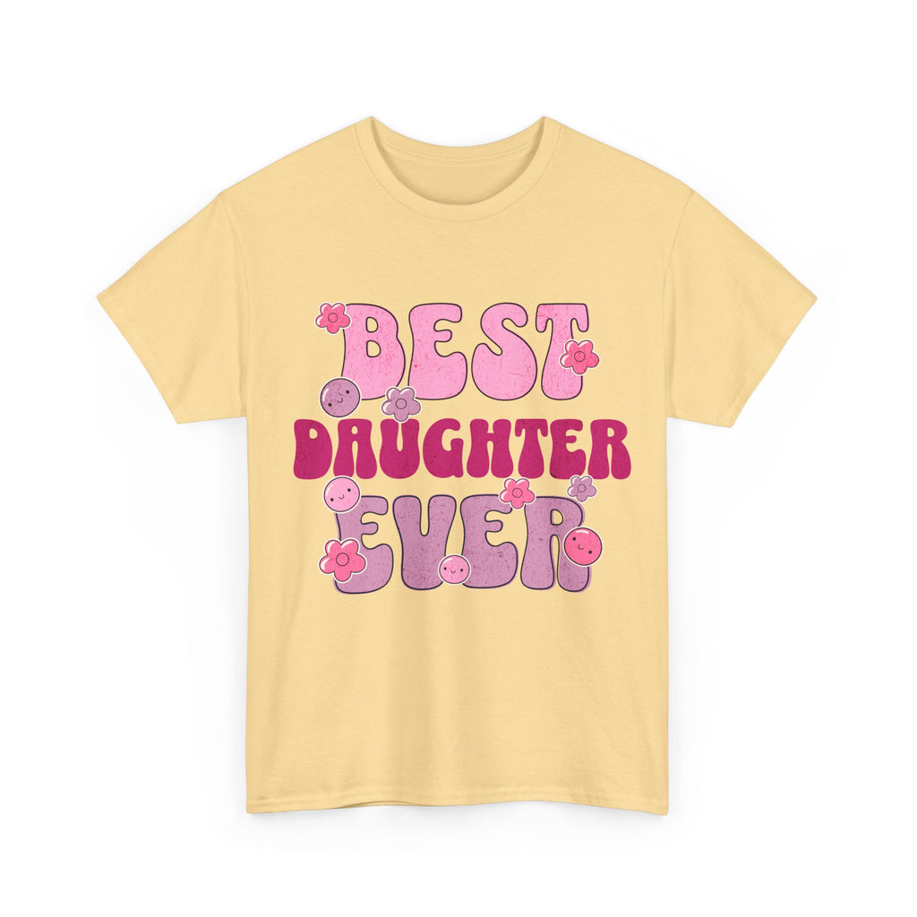 Best Daughter Ever T-Shirt — Cute Pink Retro Typography Tee for Daughters, Mother's Day Gift