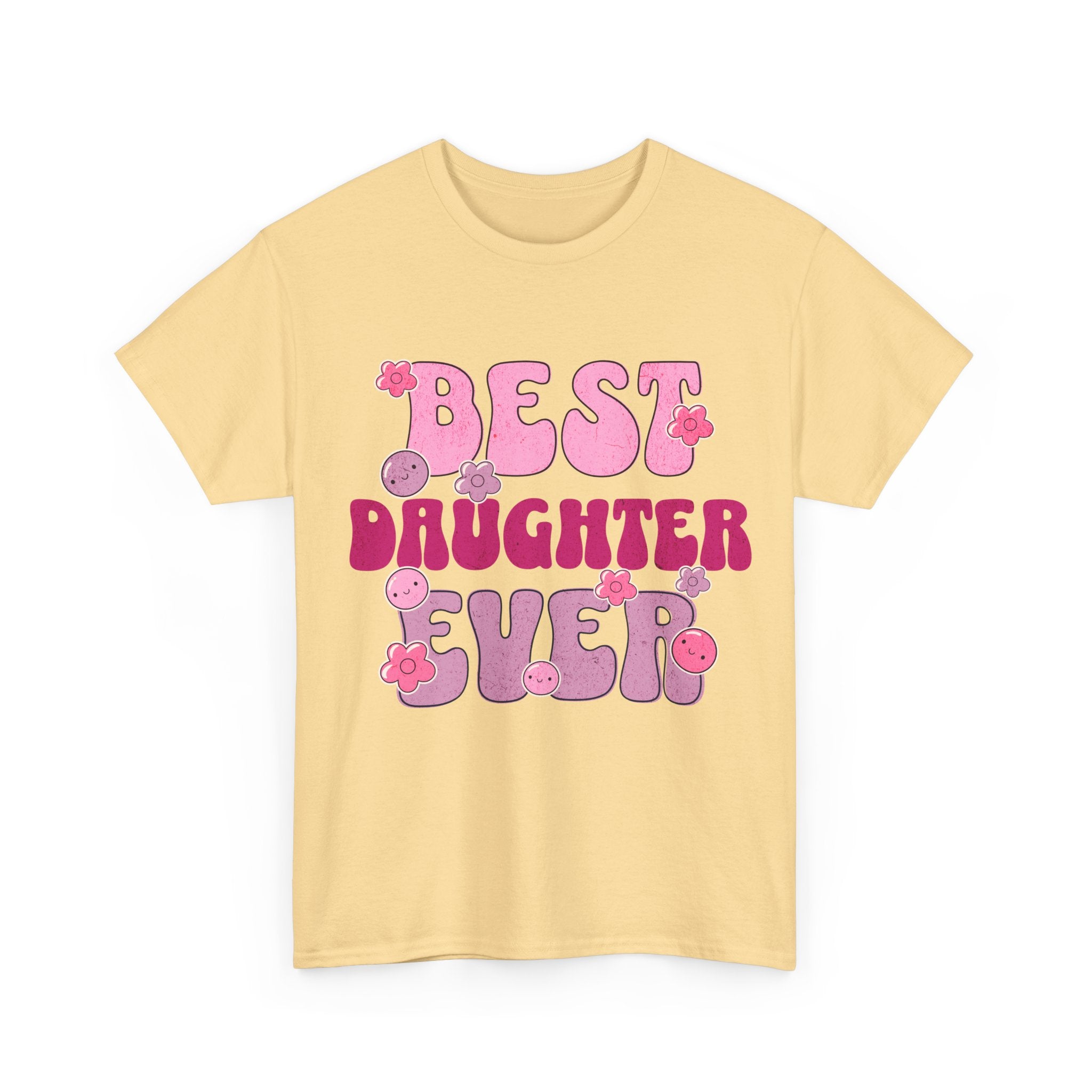 Best Daughter Ever T-Shirt — Cute Pink Retro Typography Tee for Daughters, Mother's Day Gift