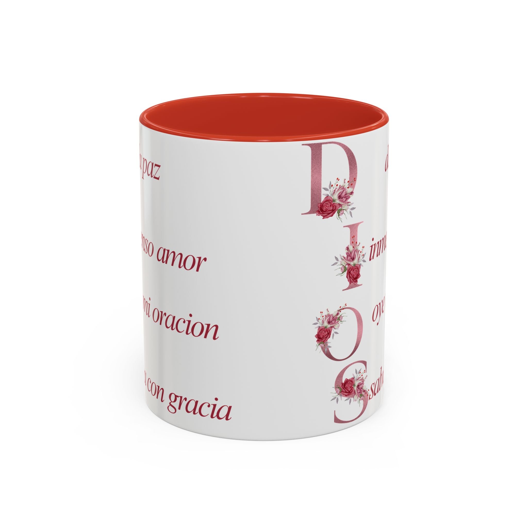 Inspirational Accent Coffee Mug with Floral Design - 11/15oz