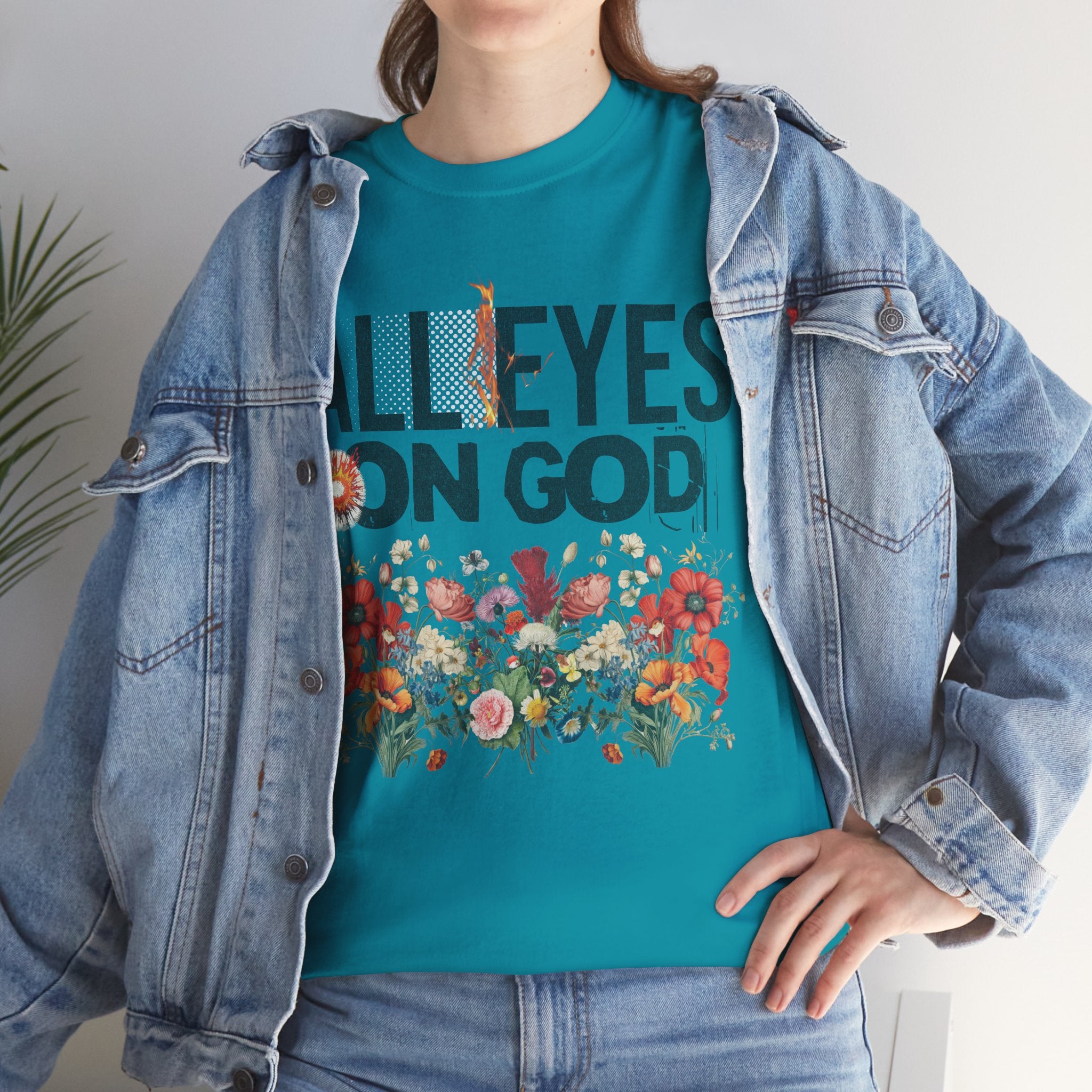 Faith-Inspired Floral Tee, Spirituality Shirt, Inspirational Gift, Christian Apparel, Casual Everyday Wear, Unisex Cotton T-Shirt