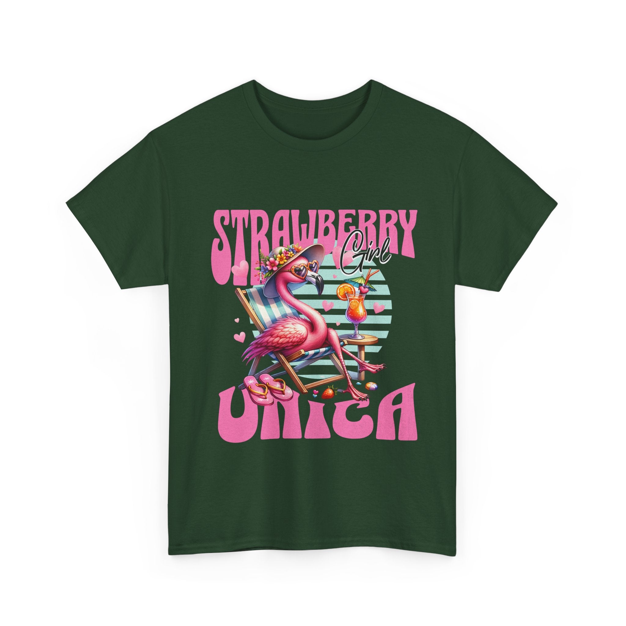Strawberry Girl Unisex Heavy Cotton Tee - Summer Vibes T-Shirt