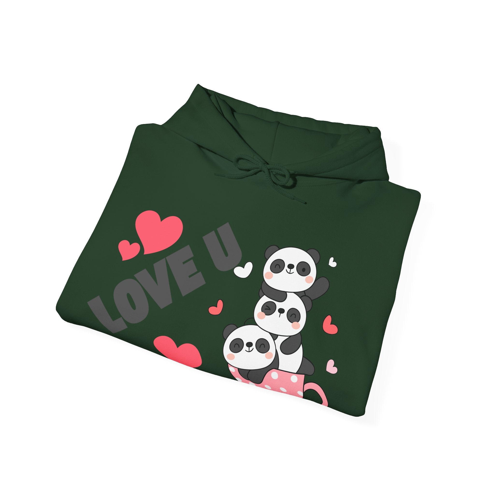 Cute Panda Love Hoodie for Couples, Valentine's Day Gift, Cozy Sweatshirt, Unisex Love Hoodie, Animal Lover Apparel, Cute Sweatshirt