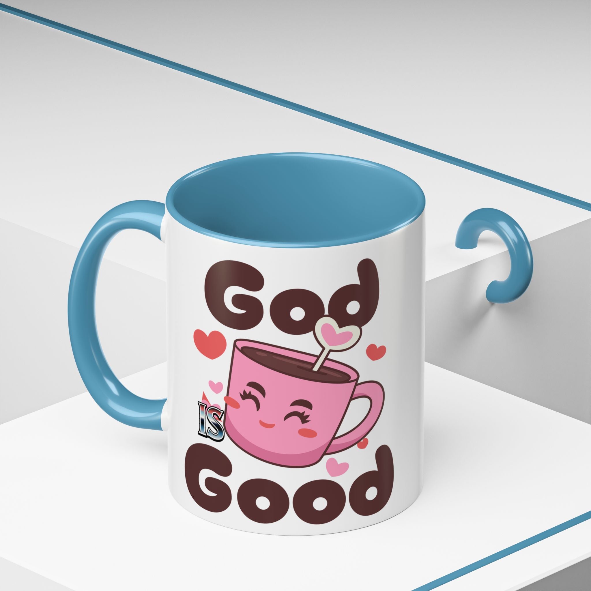 Cute God is Good Coffee Mug | Love Inspired Drinkware for Coffee Lovers, Gift for Friends, Anniversaries, Home Decor, Faith-Based Gifts