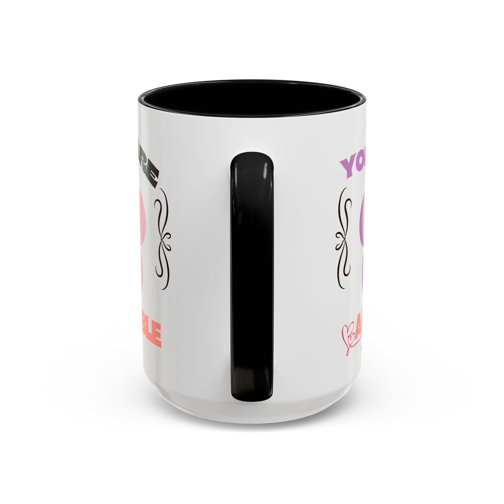 You Are Adorable Coffee Mug — Cute Pink Flower Accent Mug (11/15oz)
