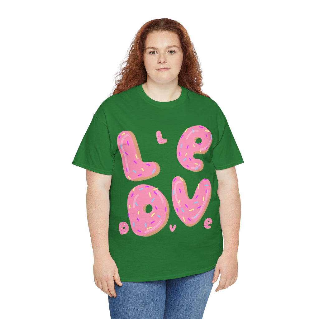 Sweet Love Donut Tee - Unisex Heavy Cotton T-Shirt for Foodies and Fun-Lovers