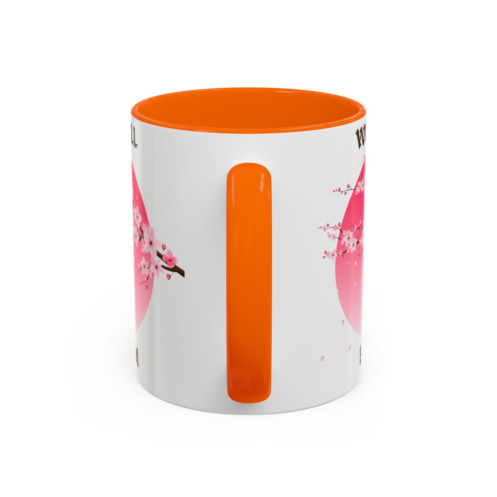 You Will Bloom Accent Coffee Mug — Cherry Blossom Inspirational 11/15oz