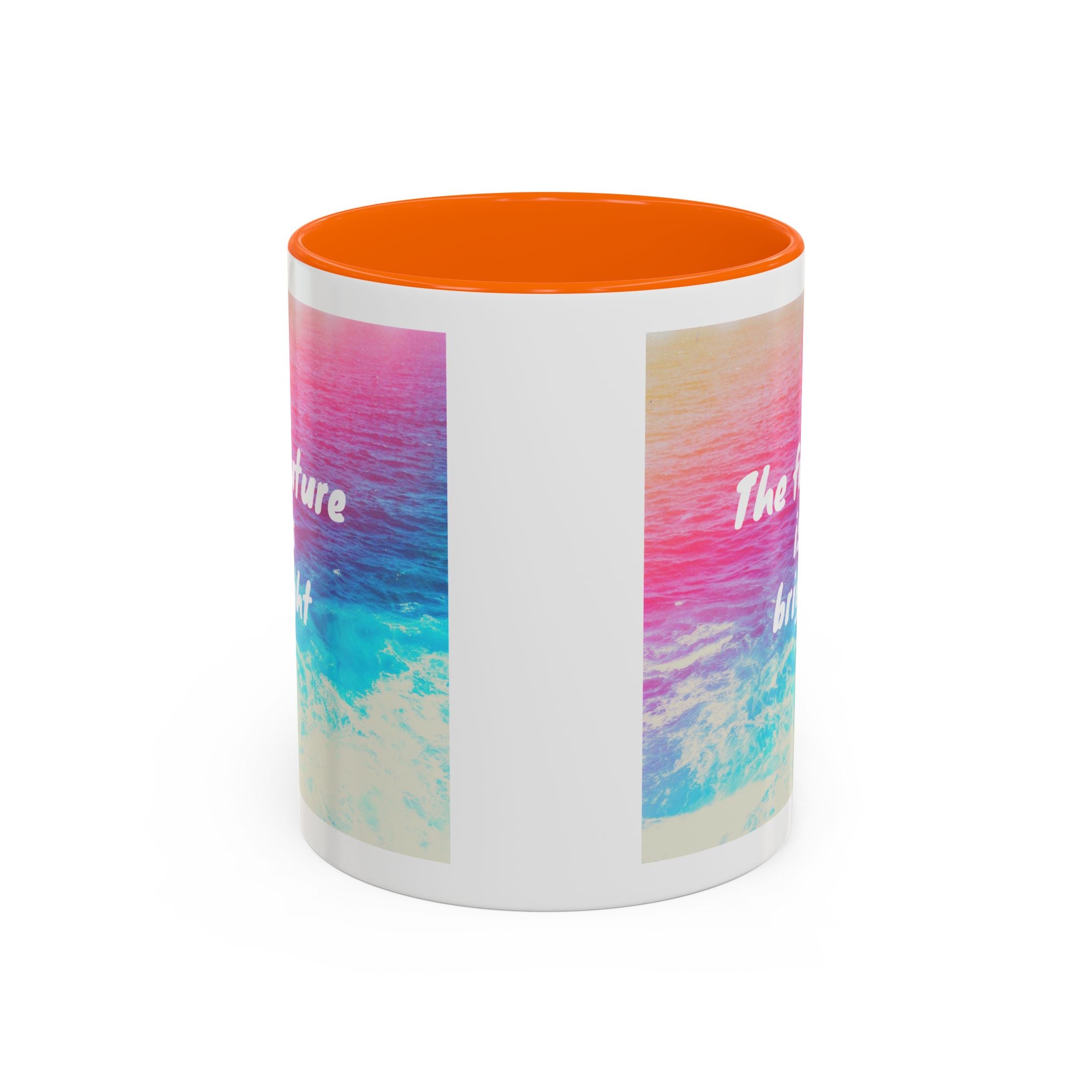 Ocean Background Future Is Bright Accent Coffee Mug (11, 15oz)