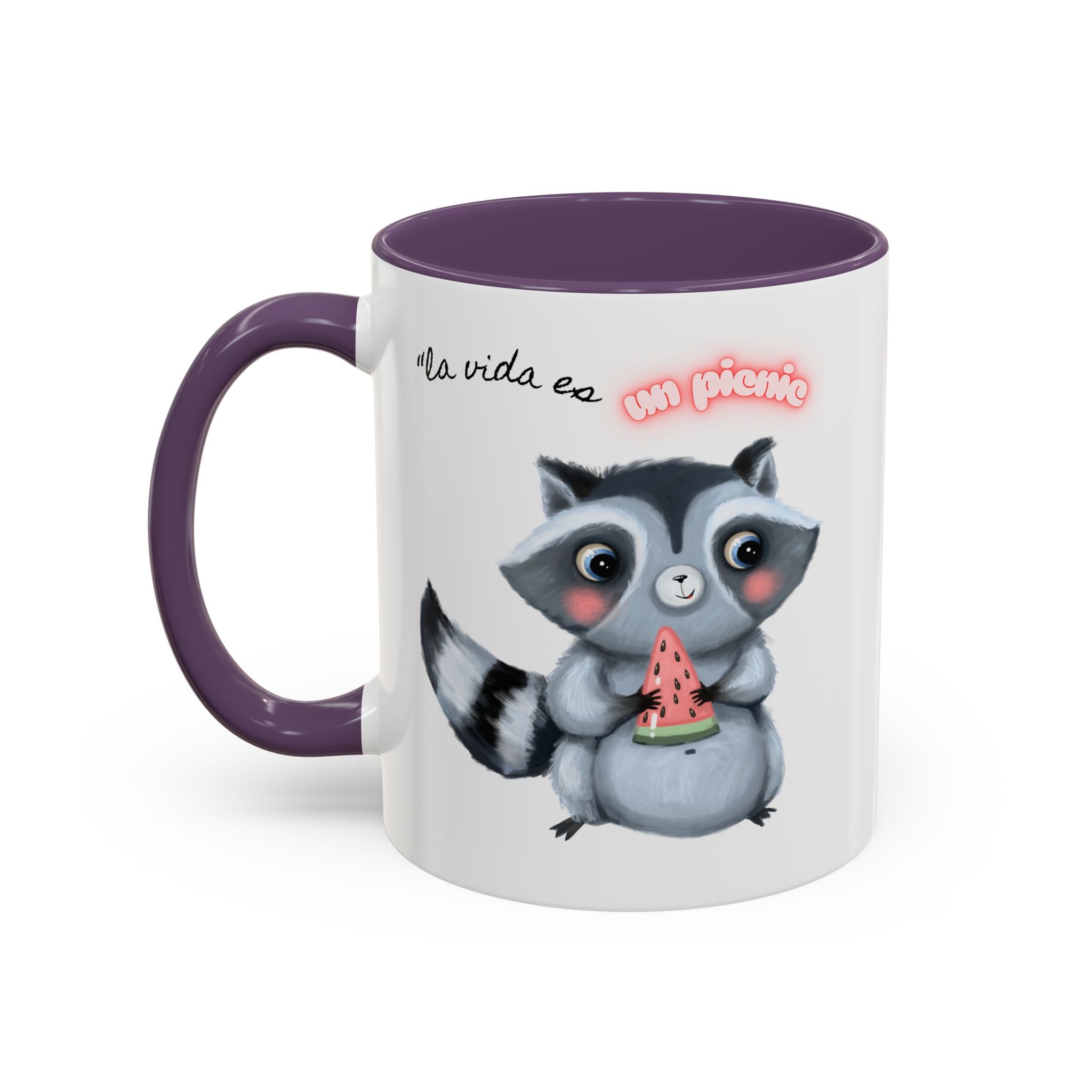 Raccoon-Themed Accent Coffee Mug | Cute Animal Mug for Home, Gift for Coffee Lovers, Nature Lovers, Birthday, Celebrate Life
