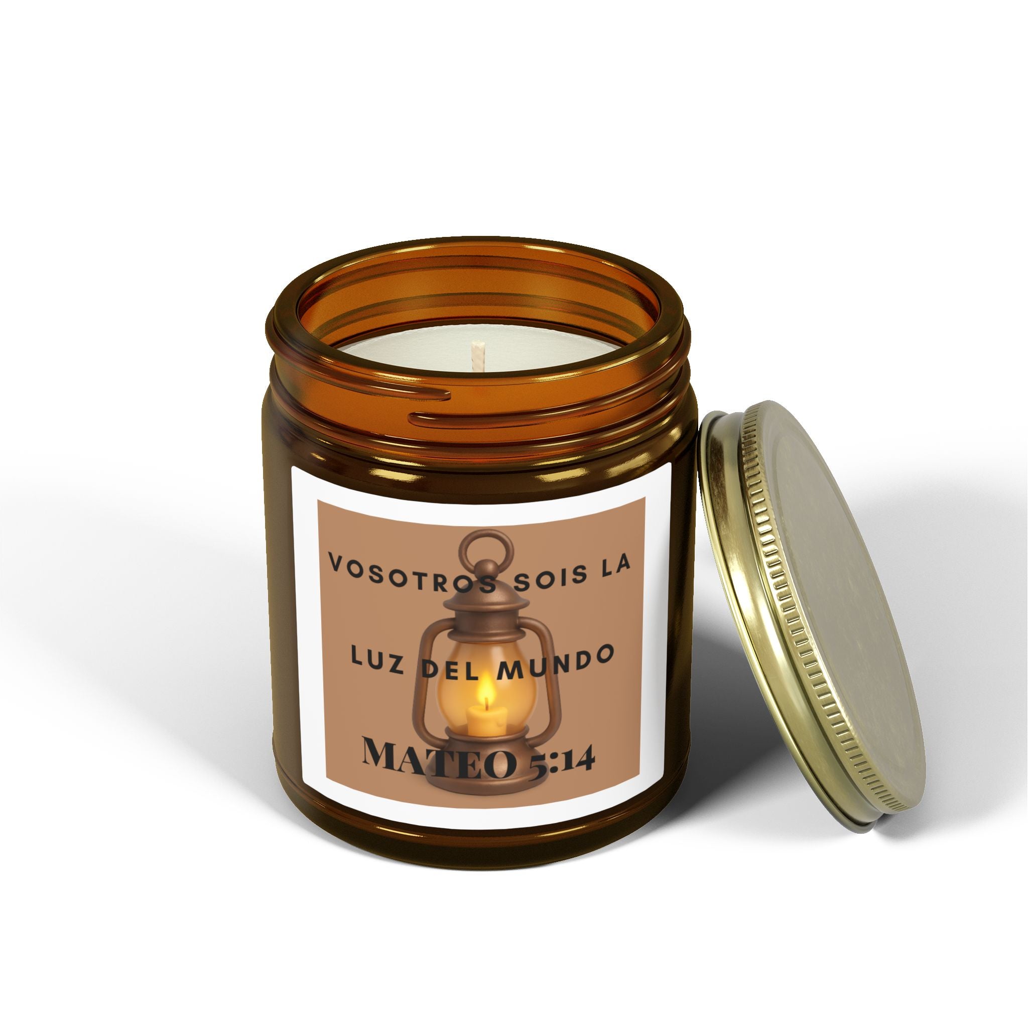 Scented Candle — Coconut Apricot Wax (4oz/9oz) — “Vosotros Sois la Luz del Mundo” Mateo 5:14