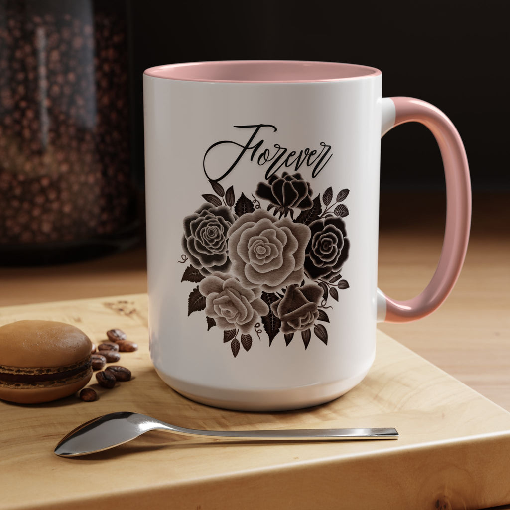 Elegant Floral Accent Coffee Mug for Coffee Lovers, Gift for Her, Home Decor, Valentine's Day, Birthday