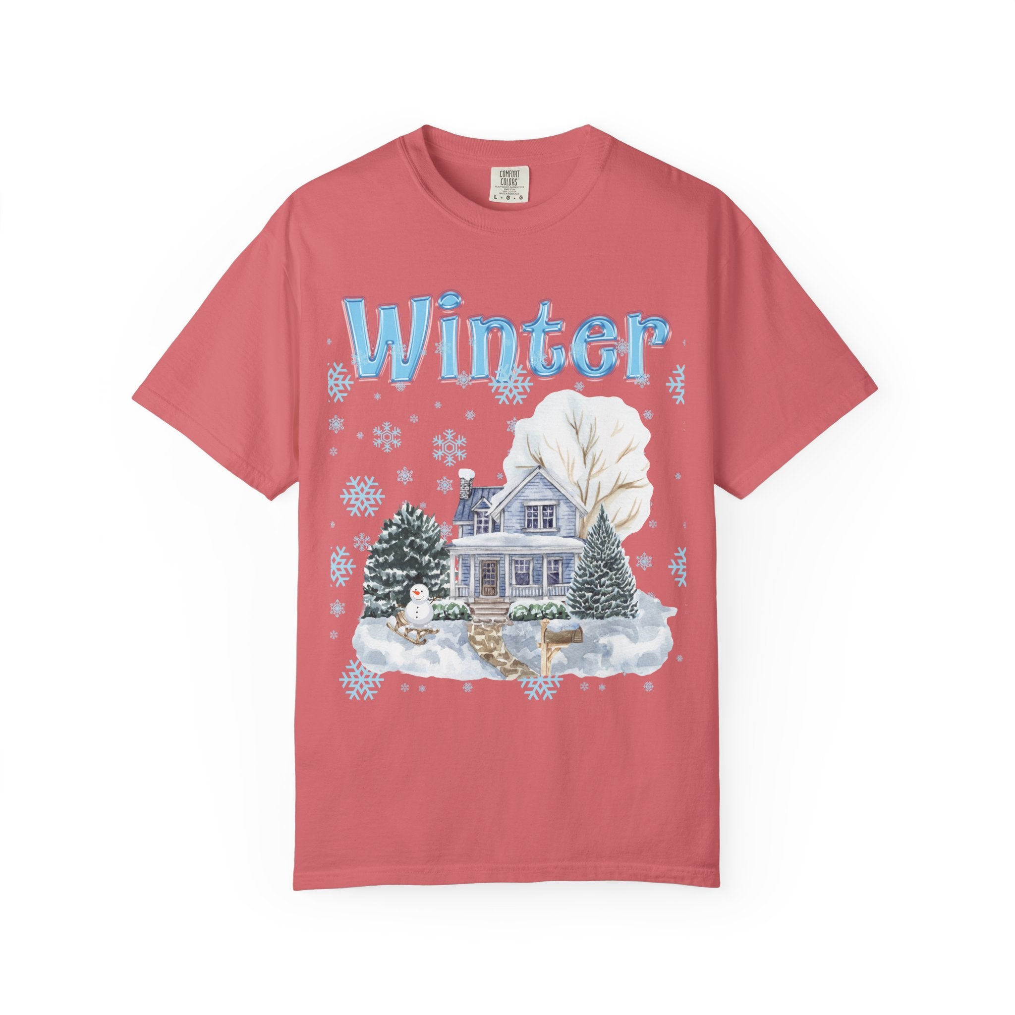 Winter-Themed Unisex Garment-Dyed T-shirt