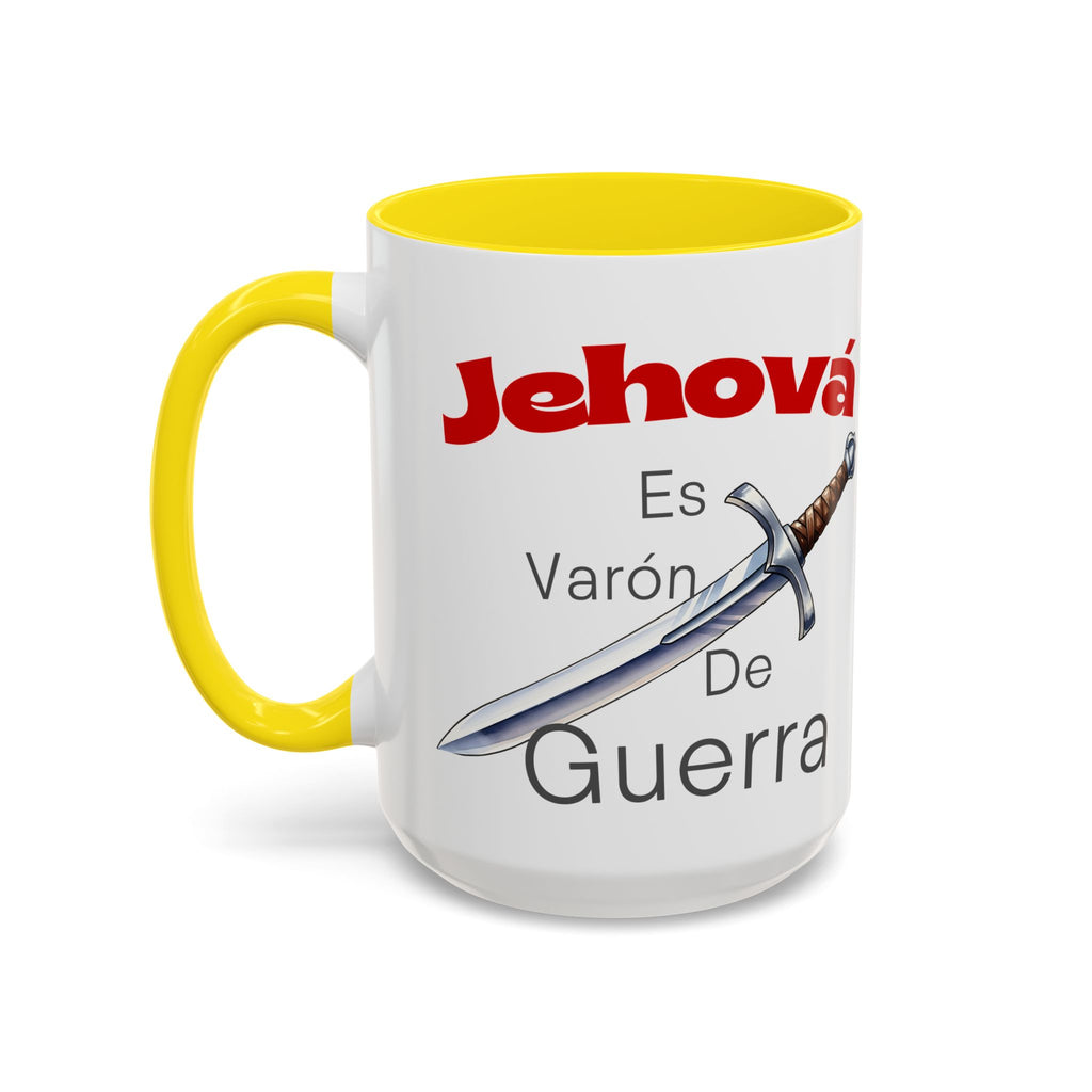 Jehovah Es Varón de Guerra Coffee Mug — Spanish Faith Sword Accent Mug (11/15oz)