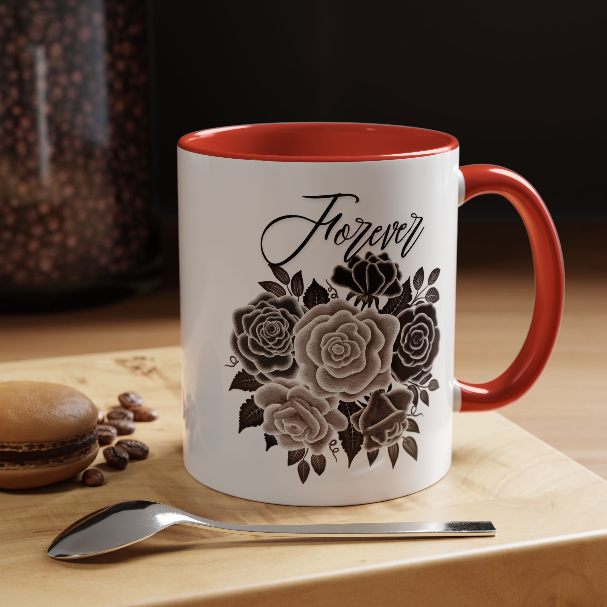 Elegant Floral Accent Coffee Mug for Coffee Lovers, Gift for Her, Home Decor, Valentine's Day, Birthday