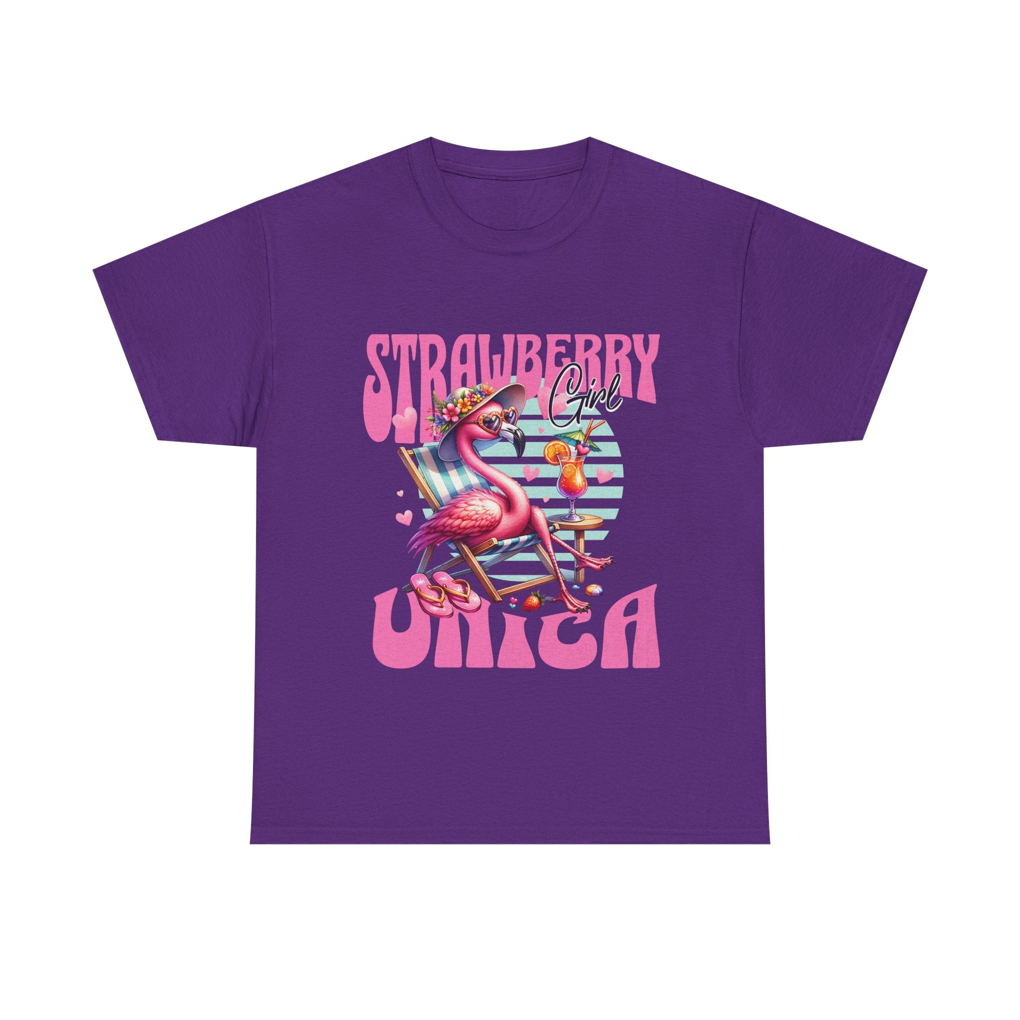 Strawberry Girl Unisex Heavy Cotton Tee - Summer Vibes T-Shirt