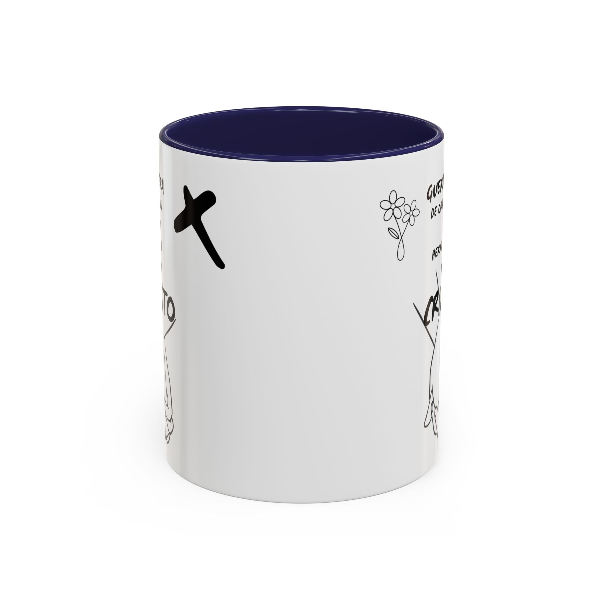 Christian Prayer Warrior Mug — "Guerrera de Oración y Hermana en Cristo" Accent Coffee Cup (11/15oz)