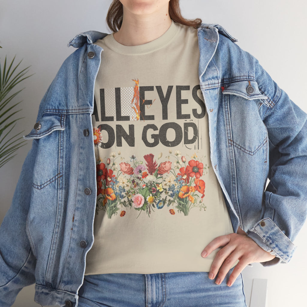 Faith-Inspired Floral Tee, Spirituality Shirt, Inspirational Gift, Christian Apparel, Casual Everyday Wear, Unisex Cotton T-Shirt