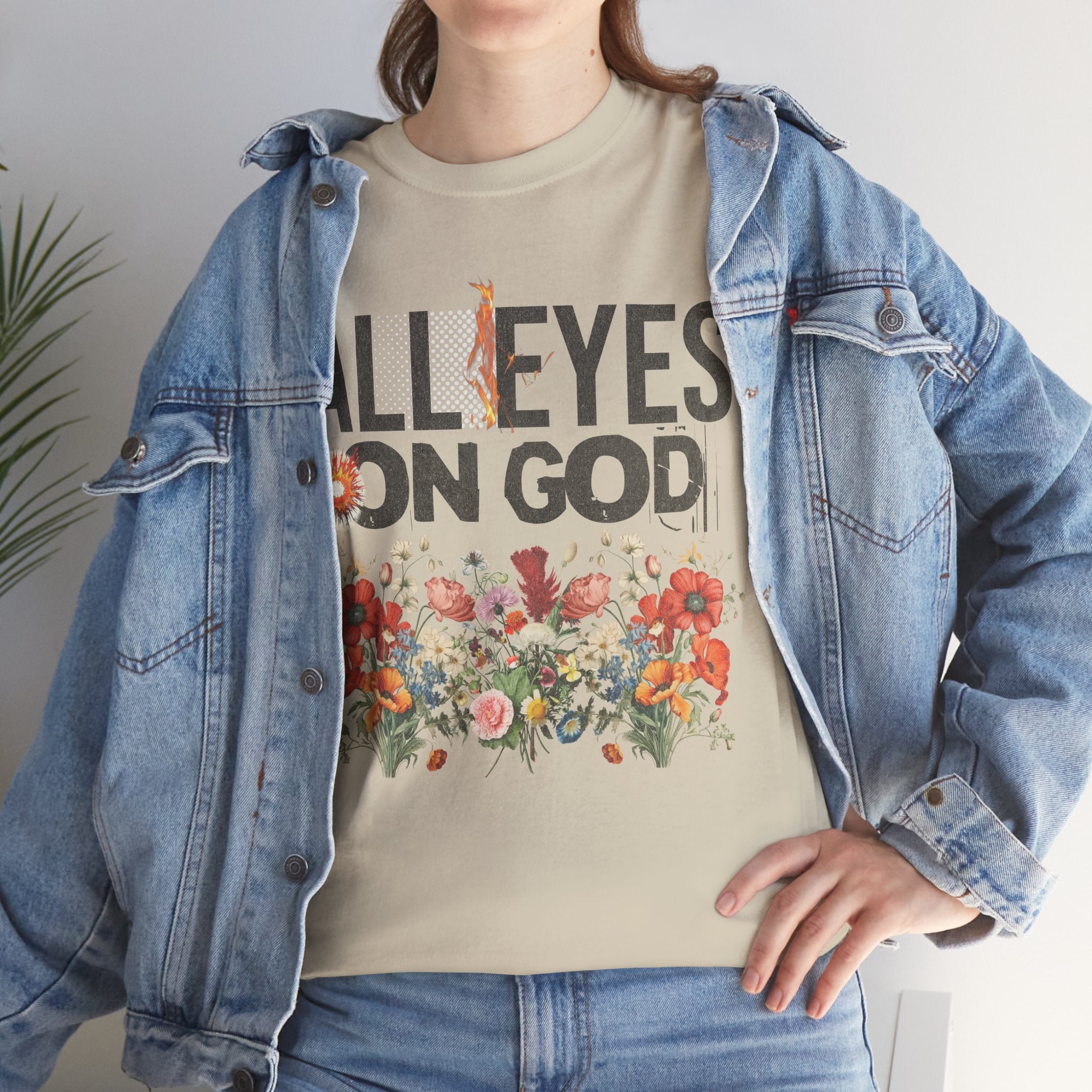 Faith-Inspired Floral Tee, Spirituality Shirt, Inspirational Gift, Christian Apparel, Casual Everyday Wear, Unisex Cotton T-Shirt
