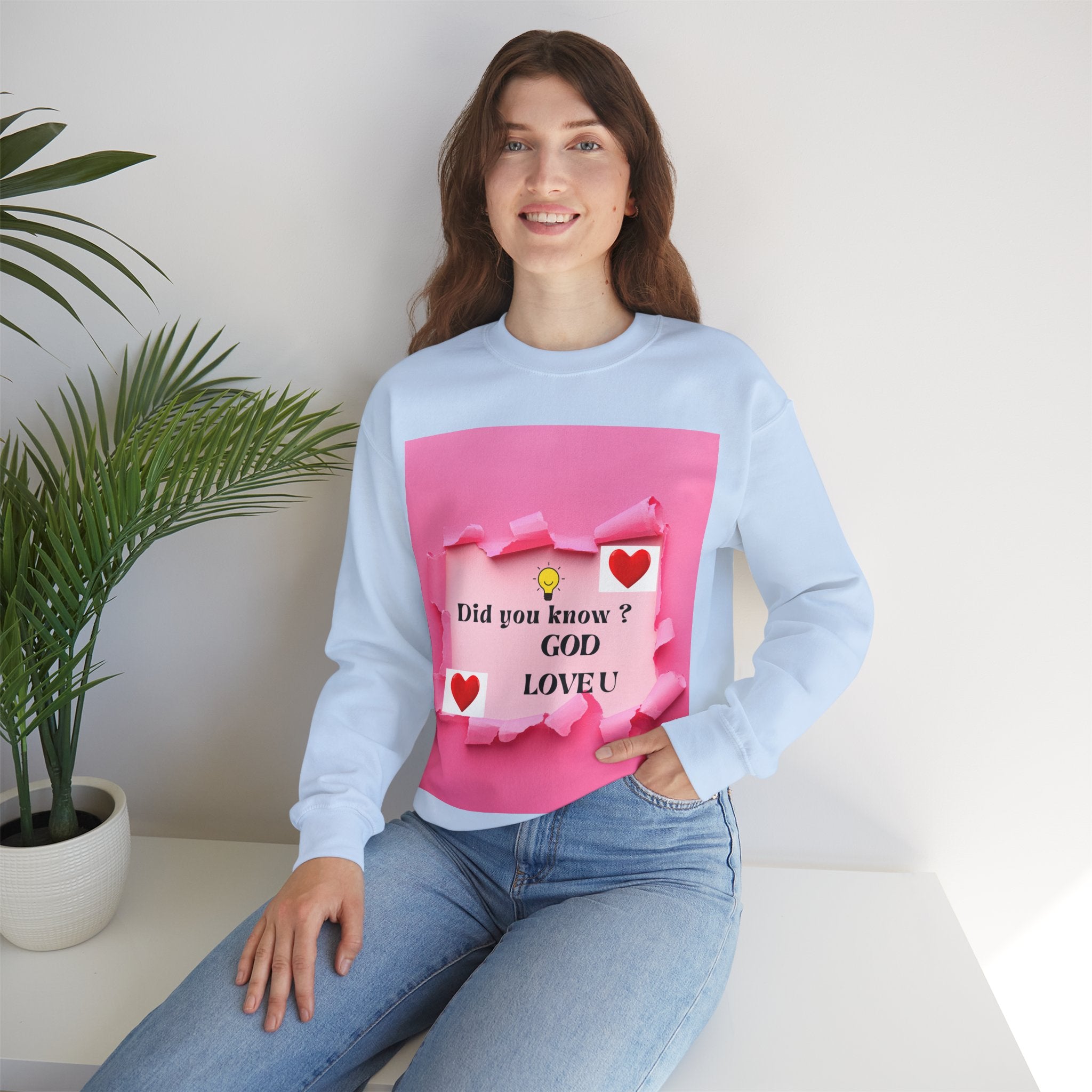 Cute Love Message Crewneck Sweatshirt, Cozy Gift for Her, Valentine's Day, Inspirational Sweater, Comfortable Everyday Wear
