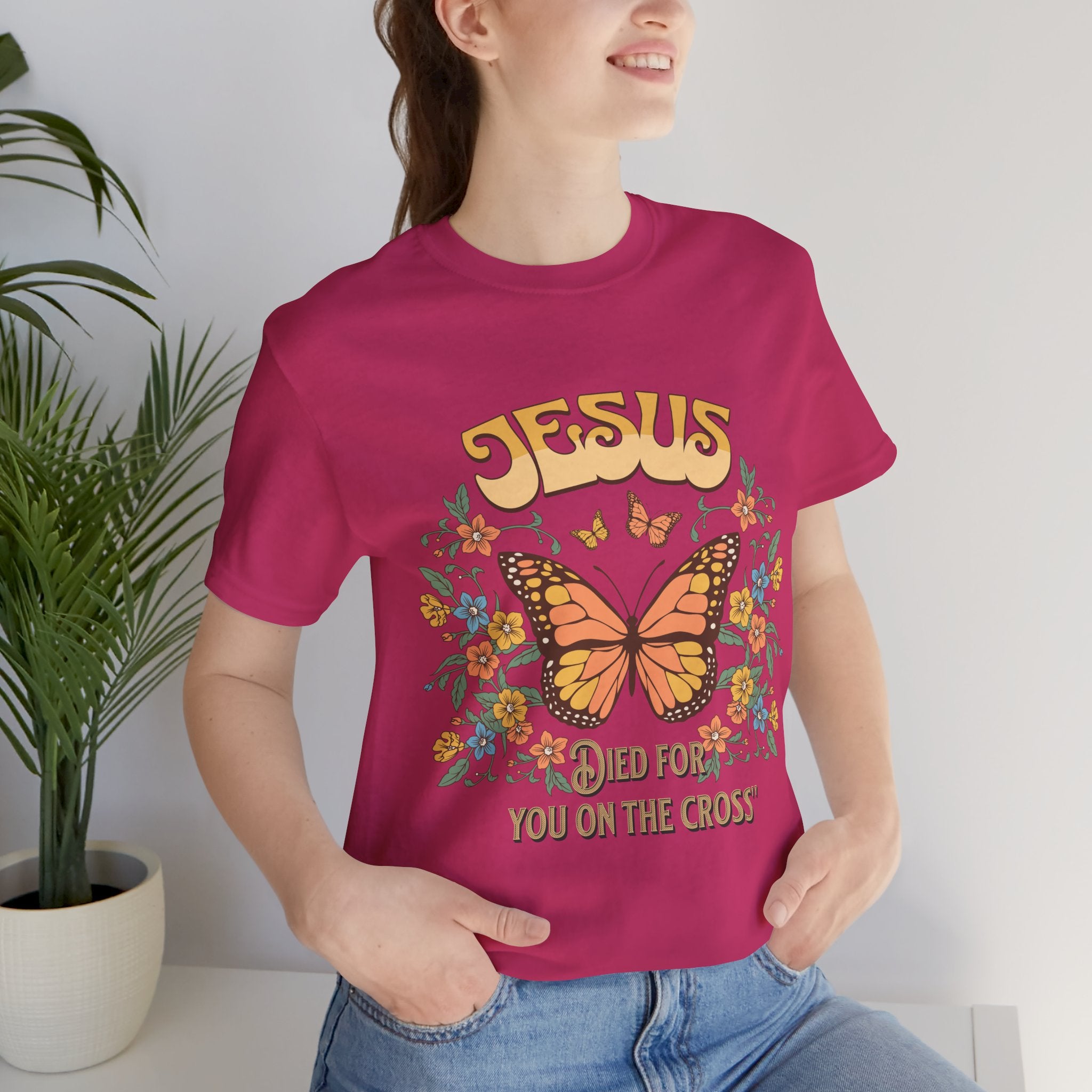 Jesus Butterfly Tee, Vintage Inspired Christian Unisex T-Shirt, Faith Apparel, Religious Gift, Casual Wear