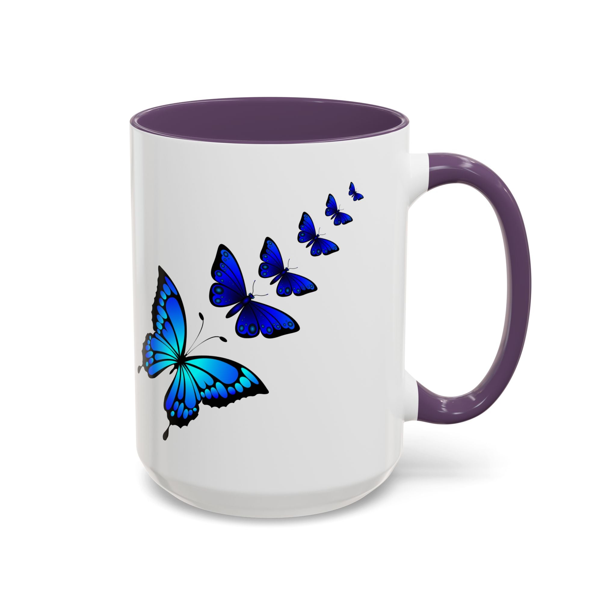 Butterfly Accent Coffee Mug | Colorful Butterfly Design | Perfect Gift for Nature Lovers | Home & Office Decor | 11oz & 15oz
