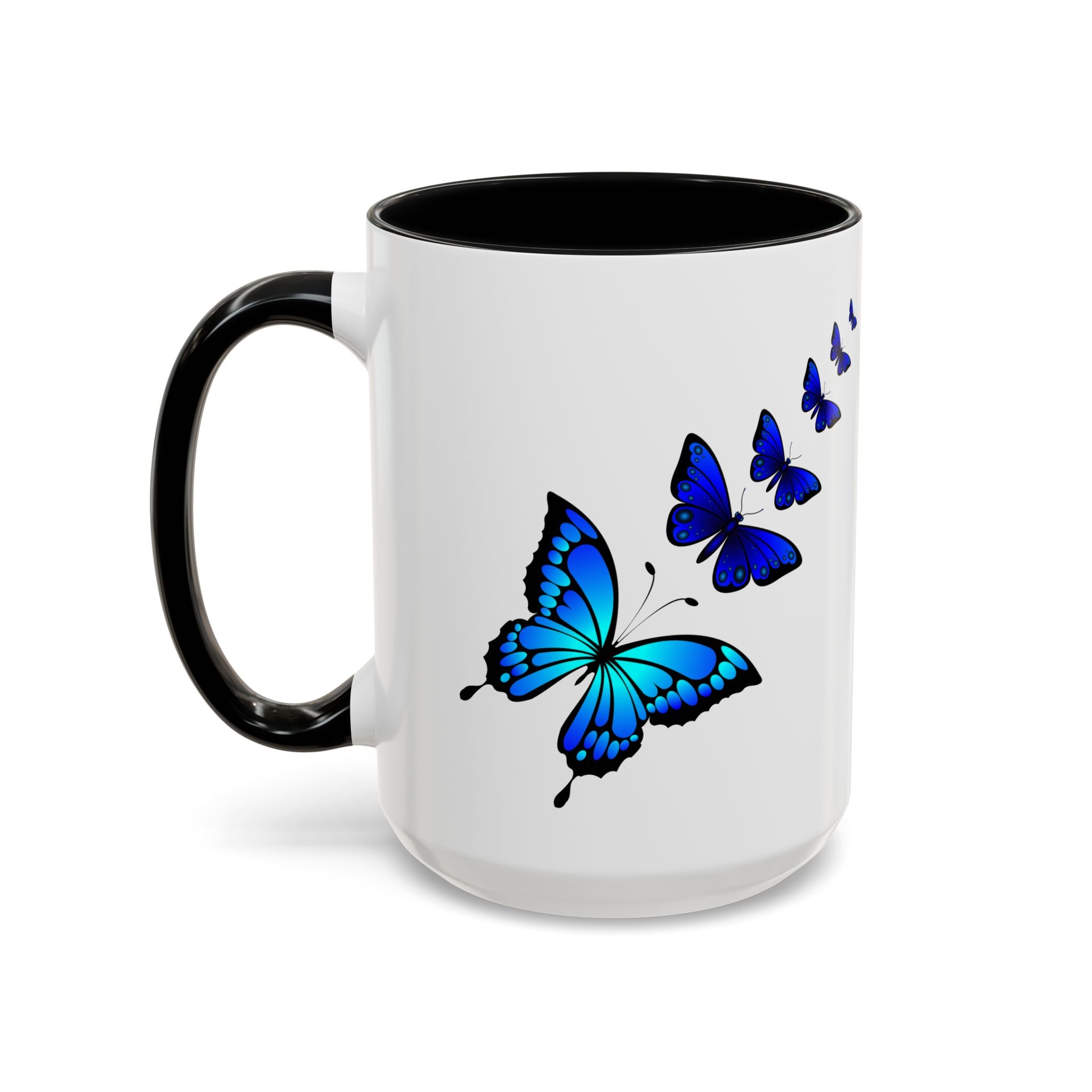 Butterfly Accent Coffee Mug | Colorful Butterfly Design | Perfect Gift for Nature Lovers | Home & Office Decor | 11oz & 15oz