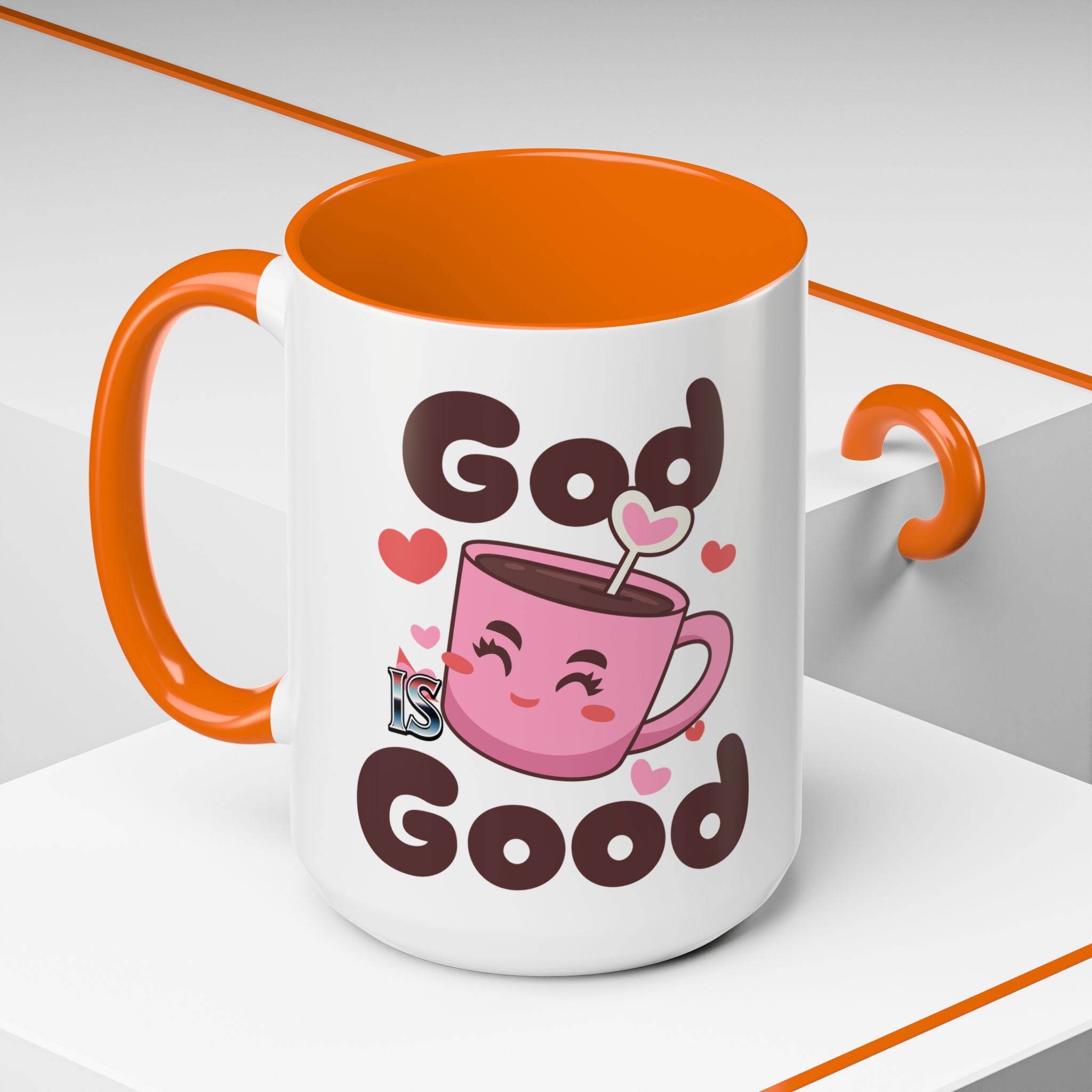 Cute God is Good Coffee Mug | Love Inspired Drinkware for Coffee Lovers, Gift for Friends, Anniversaries, Home Decor, Faith-Based Gifts