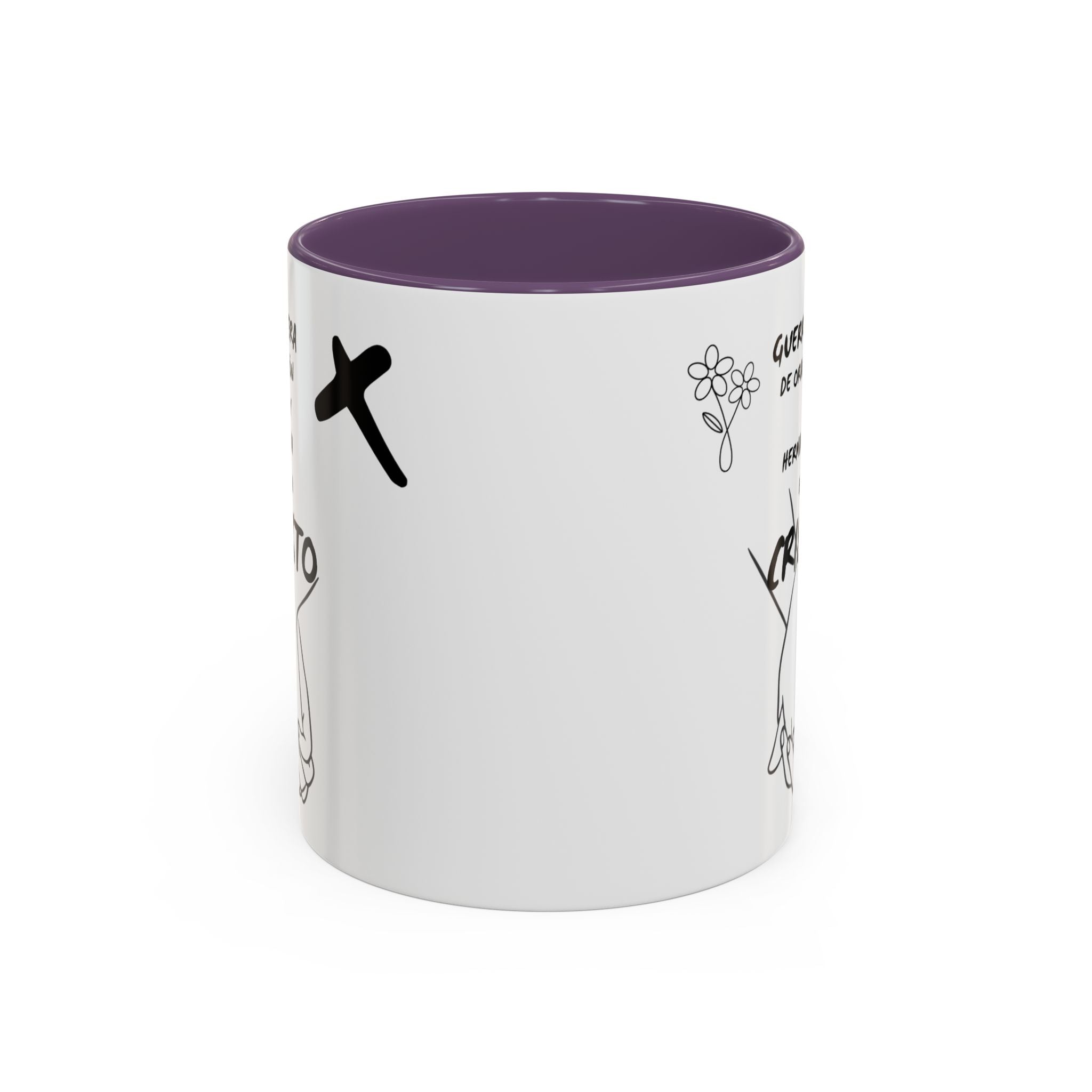 Christian Prayer Warrior Mug — "Guerrera de Oración y Hermana en Cristo" Accent Coffee Cup (11/15oz)