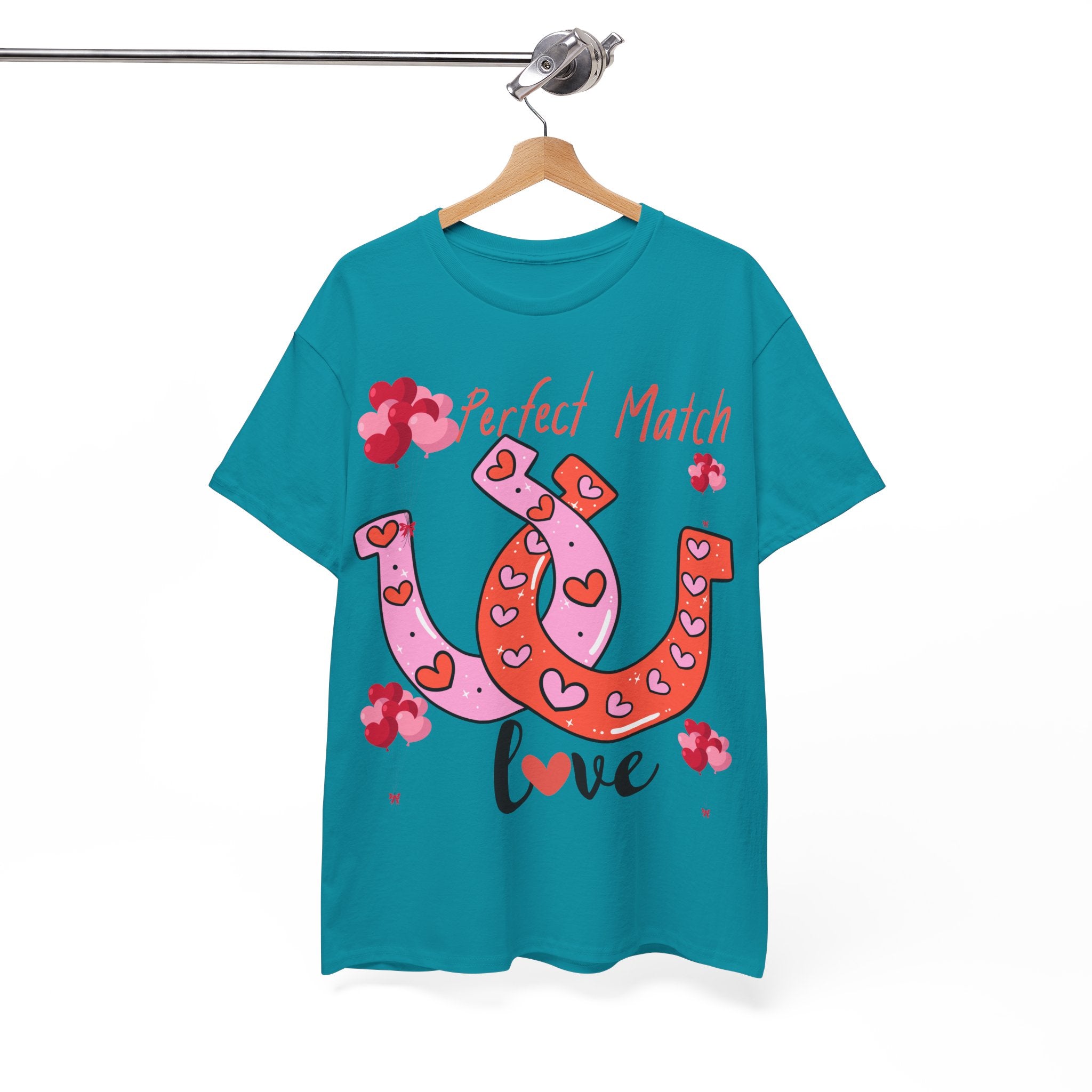 Perfect Match Love T-Shirt — Cute Horseshoe Valentine Tee