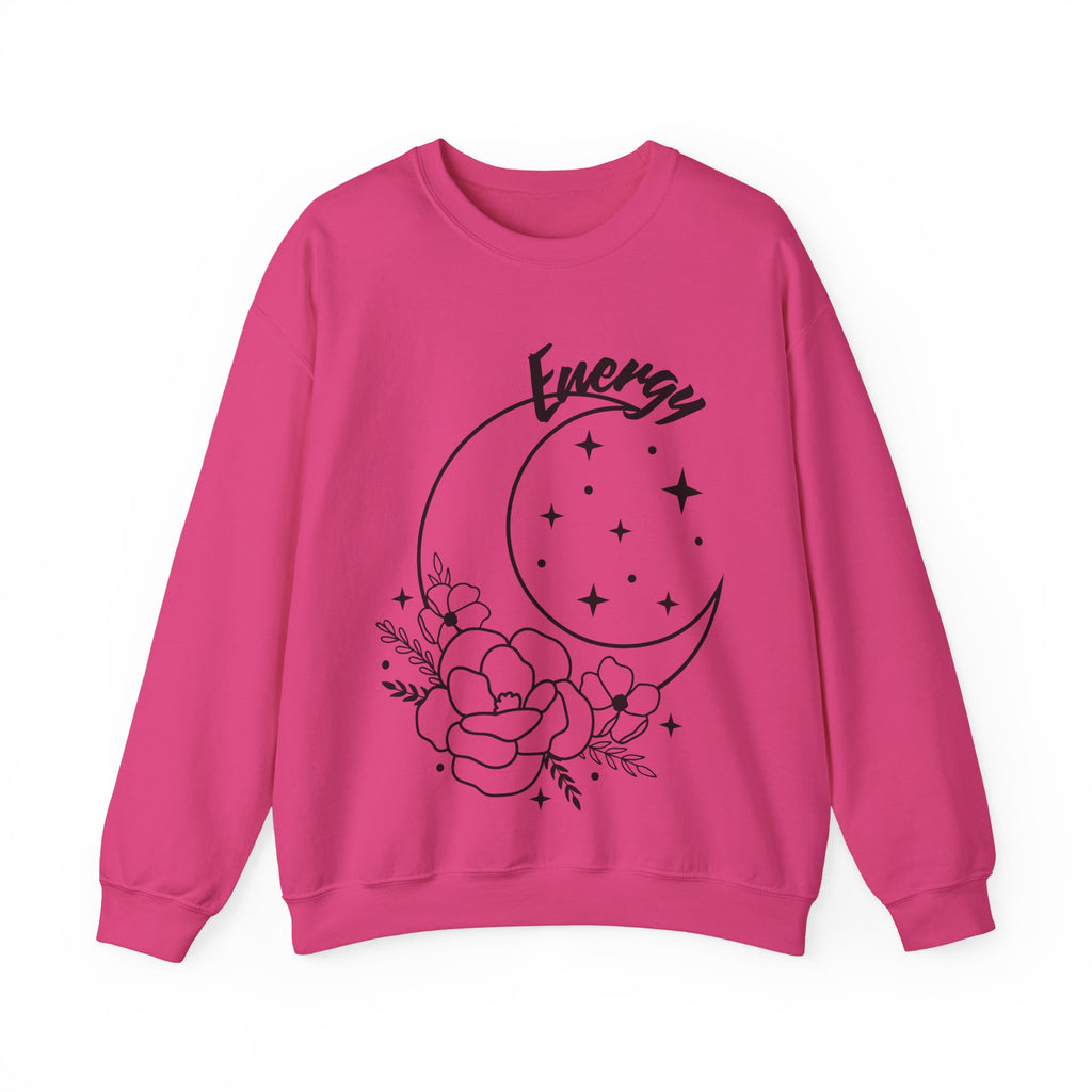 Celestial Energy Sweatshirt, Moon and Flowers Crewneck, Cozy Unisex Top, Astrology Gift, Spiritual Apparel, Birthday Gift, Everyday Wear