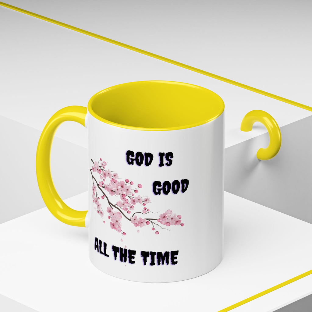 Inspirational Coffee Mug - God is Good, Floral Design, Gift for Faith Friends, Perfect for Mother's Day, Church Gatherings, Daily Motivation