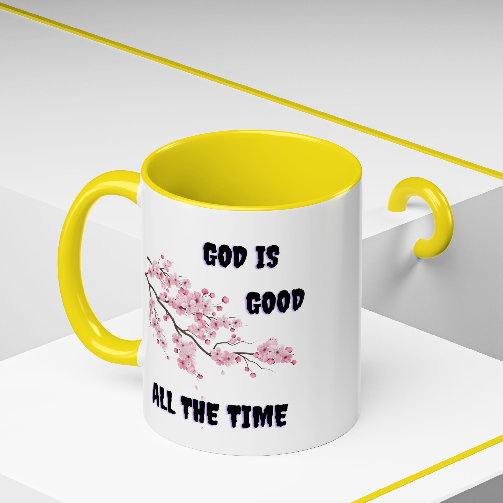 Inspirational Coffee Mug - God is Good, Floral Design, Gift for Faith Friends, Perfect for Mother's Day, Church Gatherings, Daily Motivation