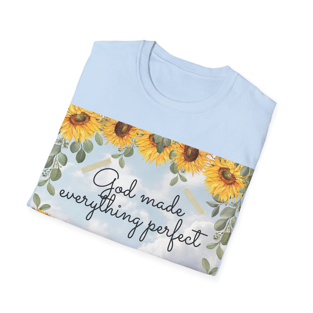 God Made Everything Perfect Sunflower T-Shirt, Inspirational Tee, Gift for Her, Positive Affirmation Apparel, Summer Style, [...]